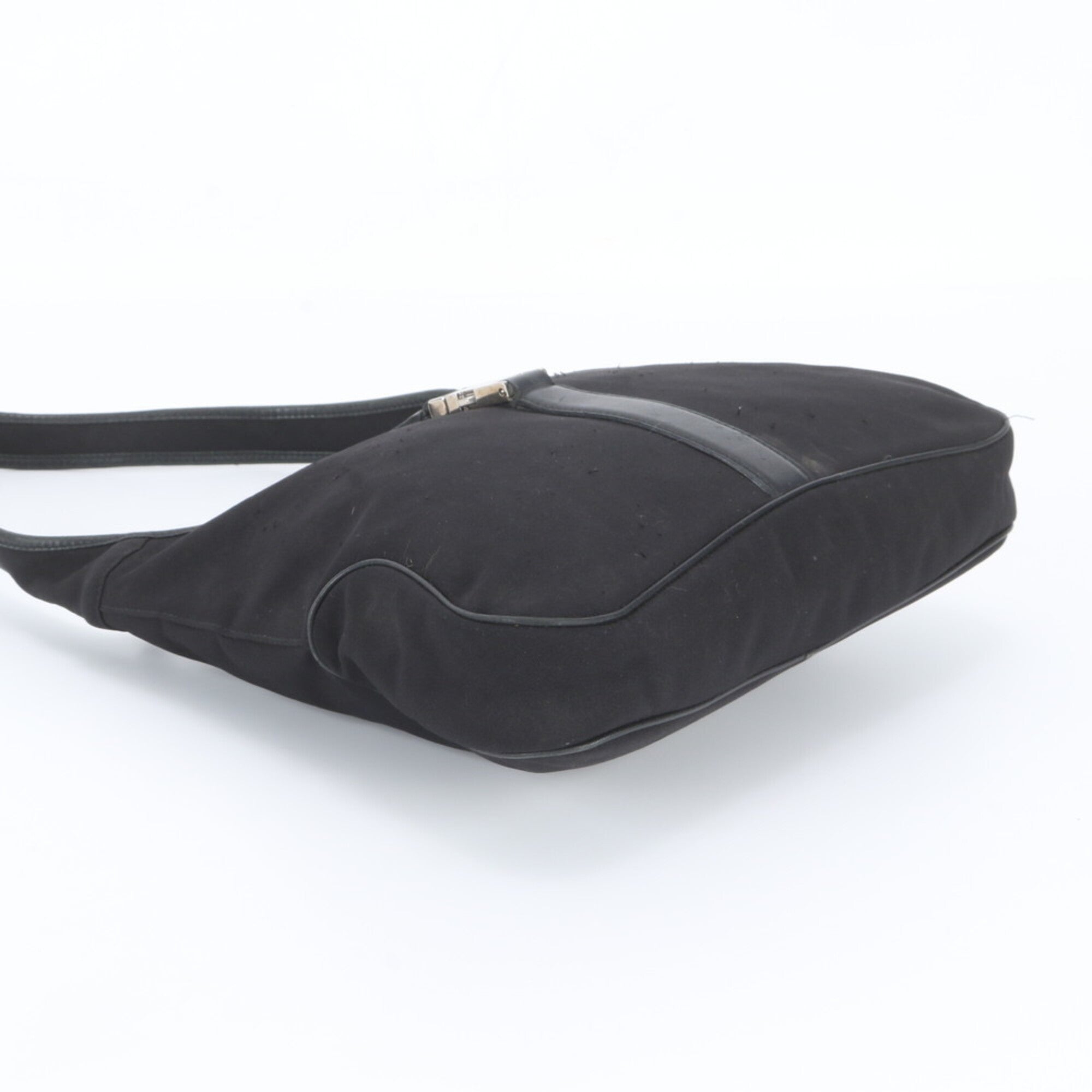 Salvatore Ferragamo Black Leather Canvas Handbag Shoulder Bag Tote Bag (Pre-Owned)
