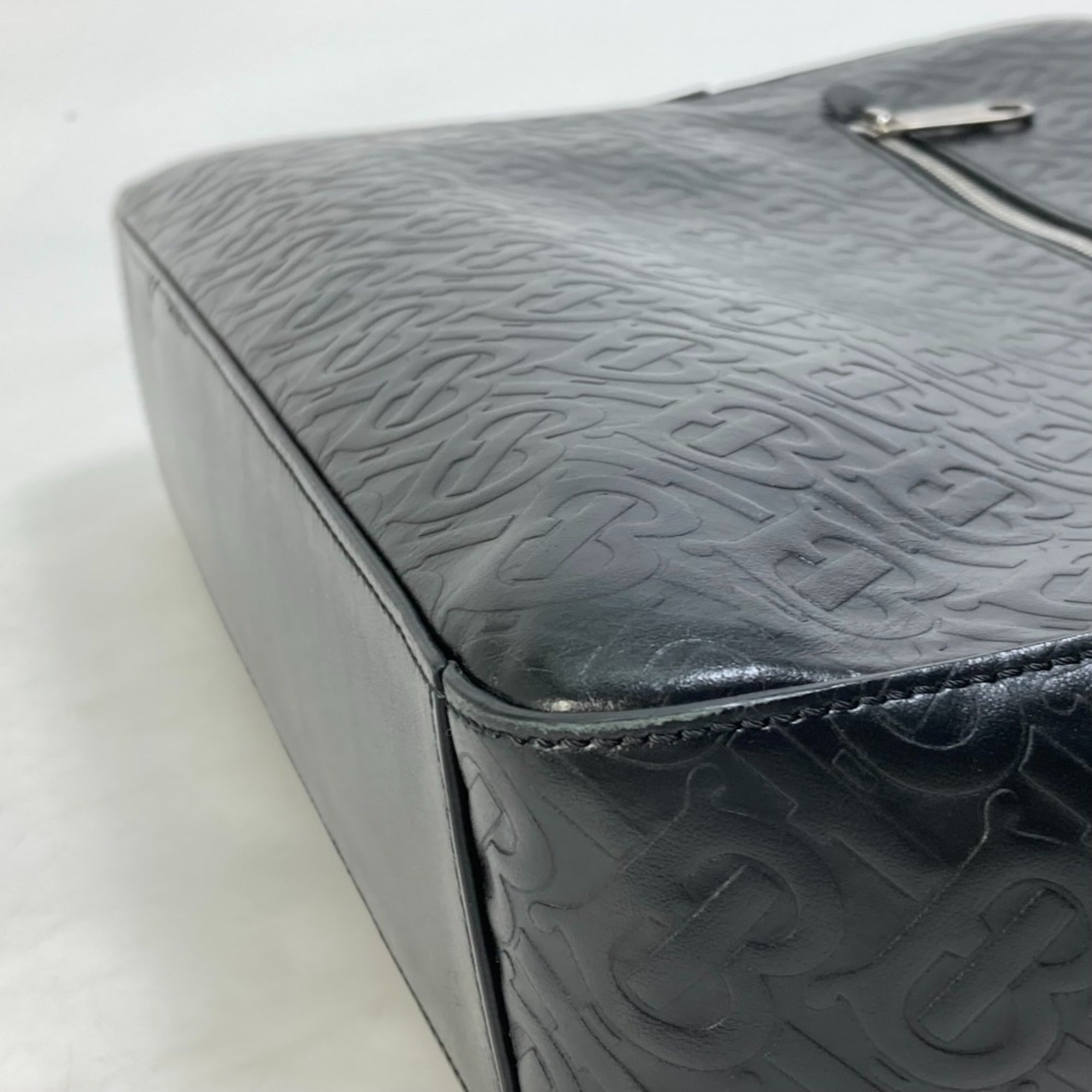 Burberry Black Leather Handbag Shoulder Bag (Pre-Owned)