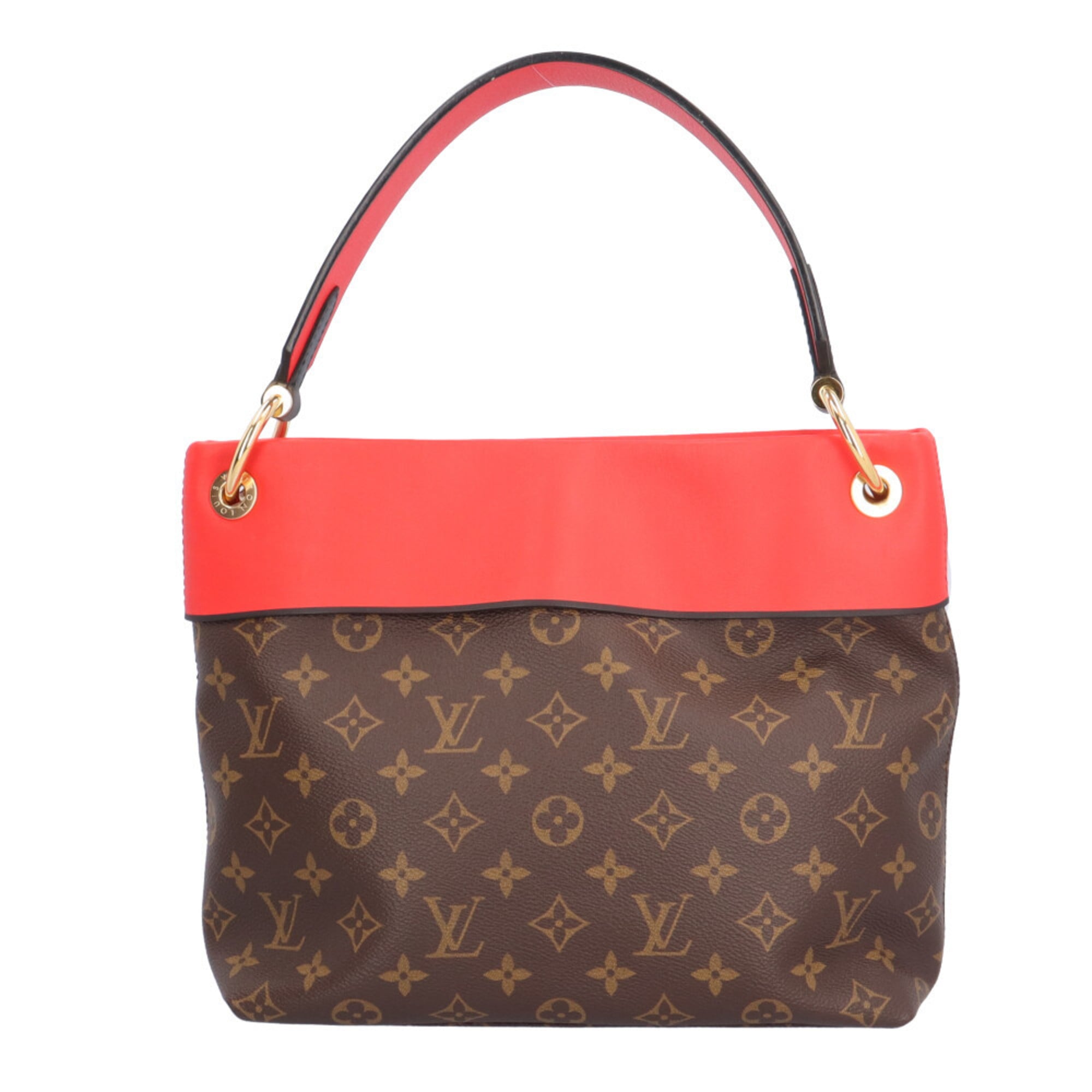 Louis Vuitton Brown Red Color Monogram Canvas Shoulder Bag (Pre-Owned)