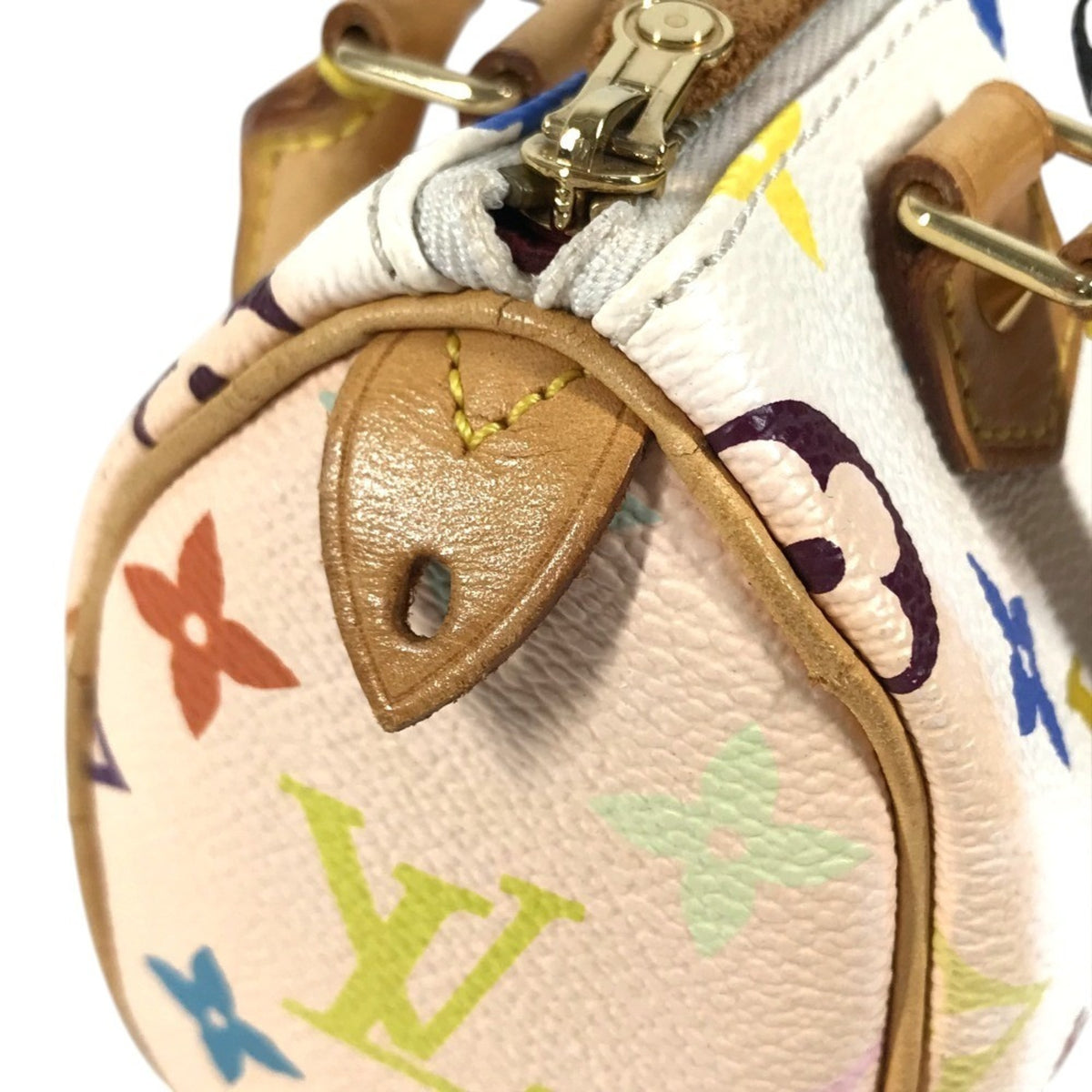 Louis Vuitton Blanc White Monogram Multicolore Canvas Boston Bag Handbag (Pre-Owned)
