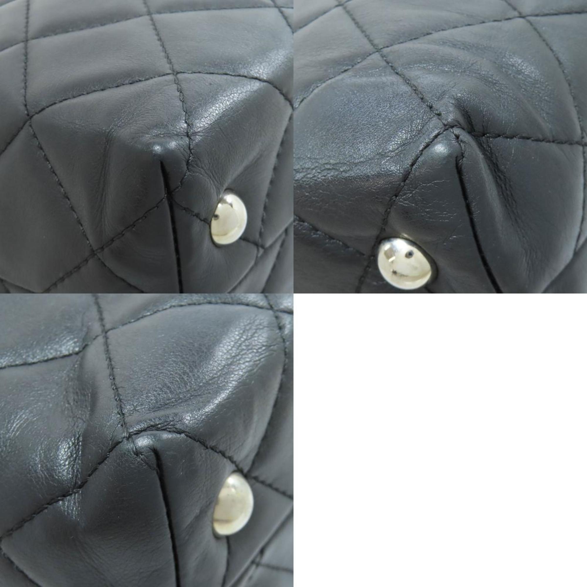Chanel Matelasse Black Leather Tote Bag (Pre-Owned)