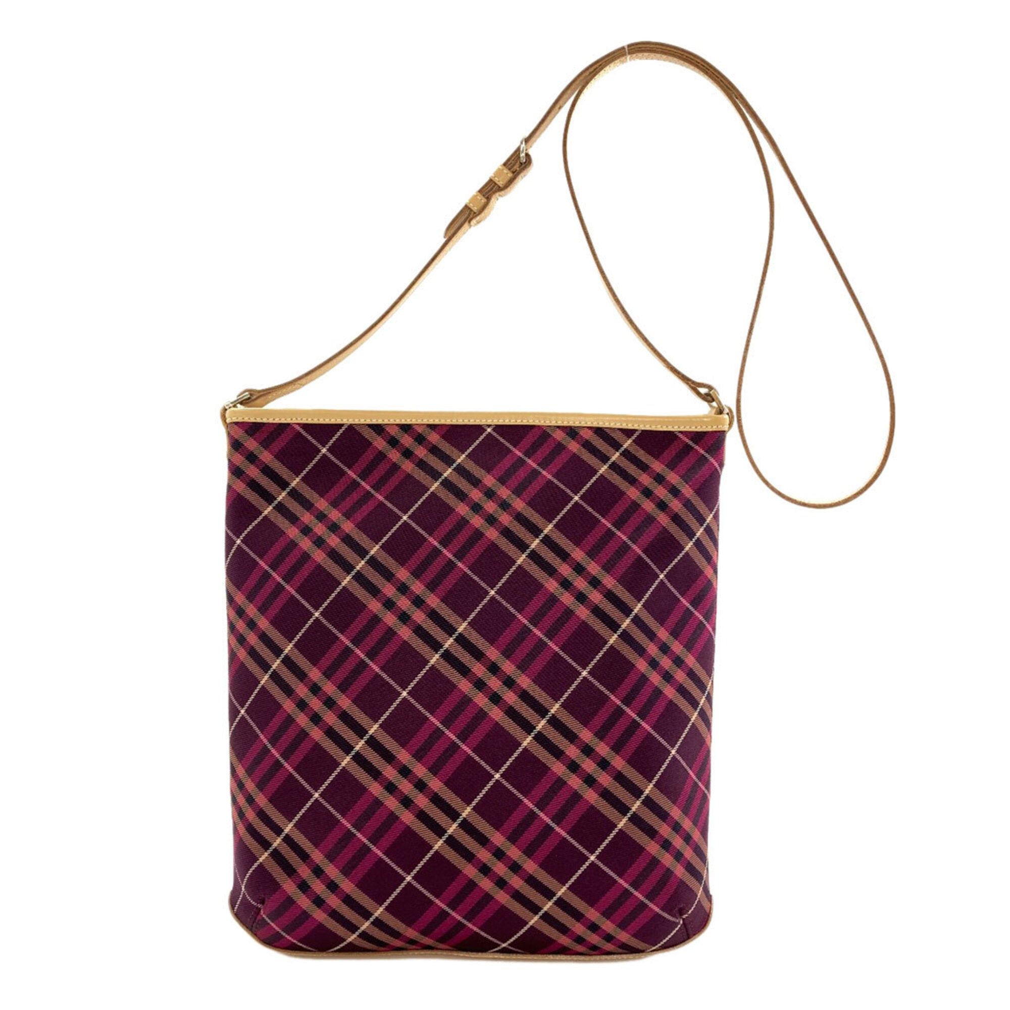 Burberry Blue Label Blue Purple Nylon Leather Shoulder Bag (Pre-Owned)