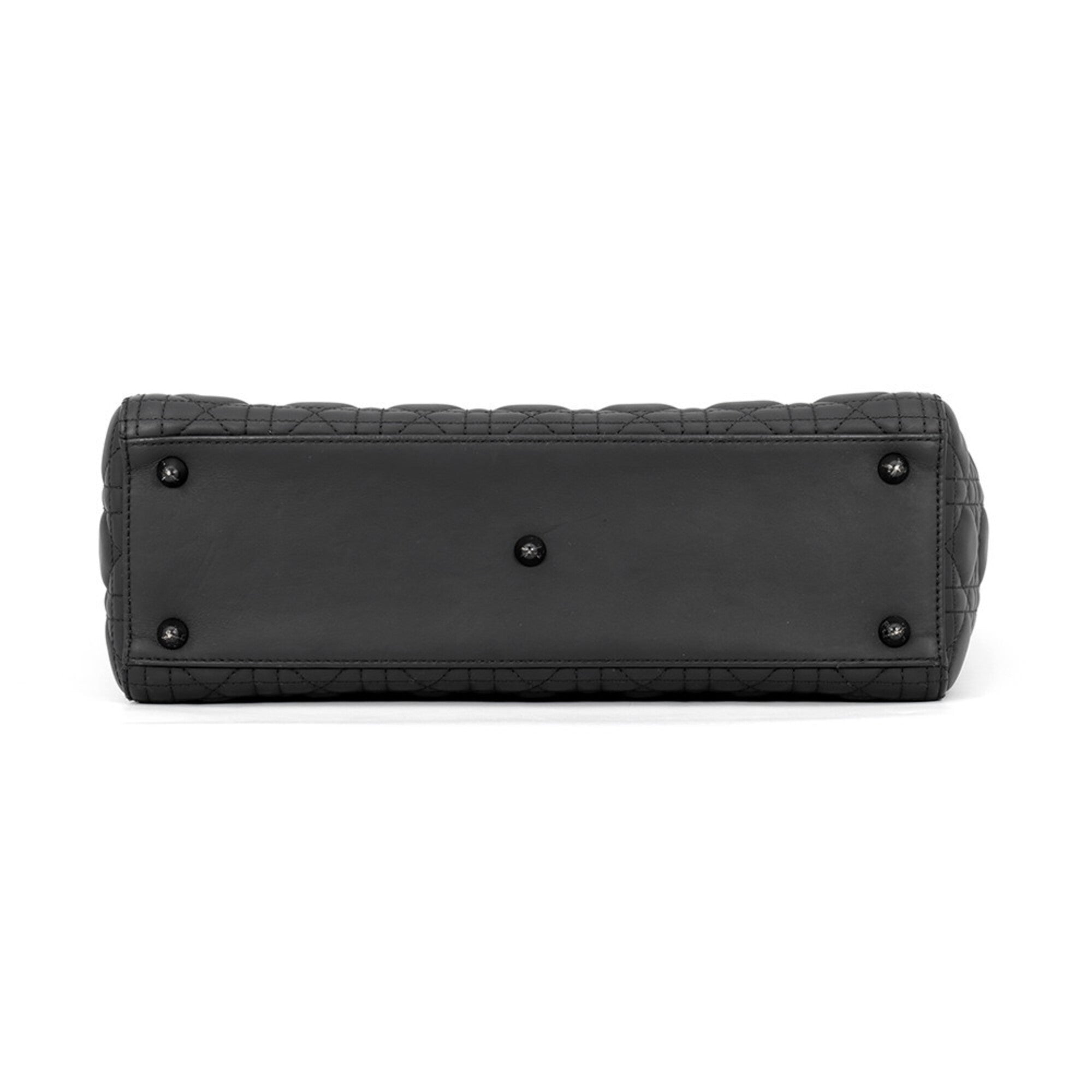 Christian Dior Lady Dior Black Leather Handbag (Pre-Owned)