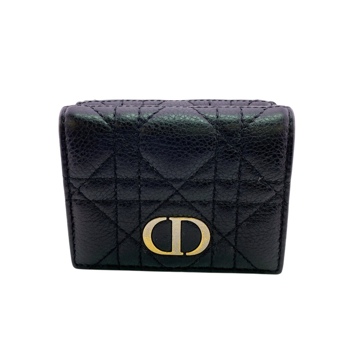 Christian Dior Black Leather Wallet (Tri-Fold) (Pre-Owned)