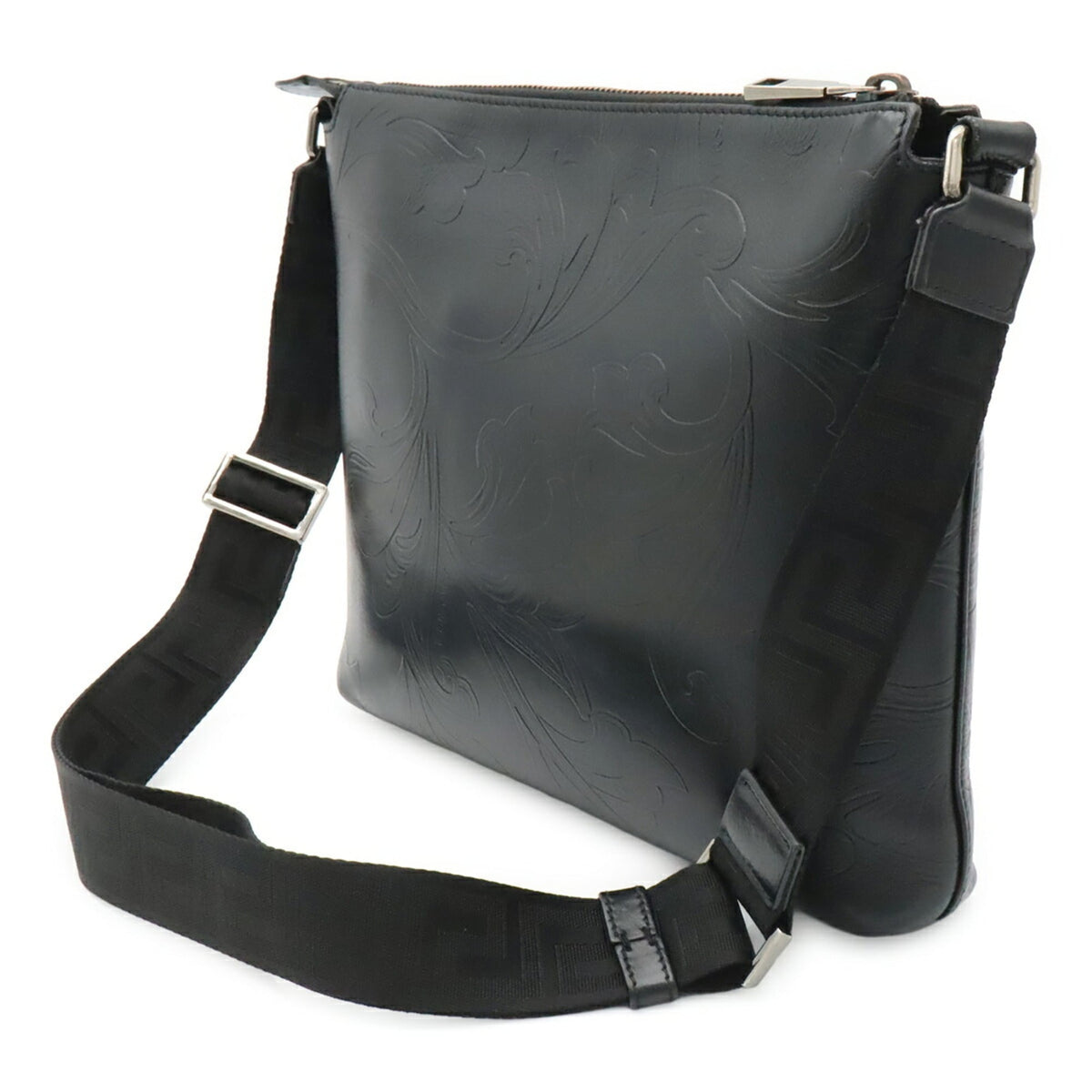 Versace Black Leather Shoulder Bag (Pre-Owned)