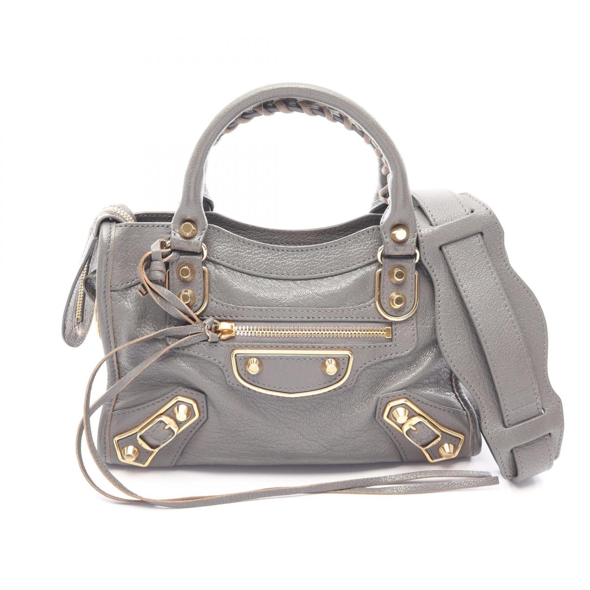 Balenciaga Gray Metallic Leather Handbag (Pre-Owned)