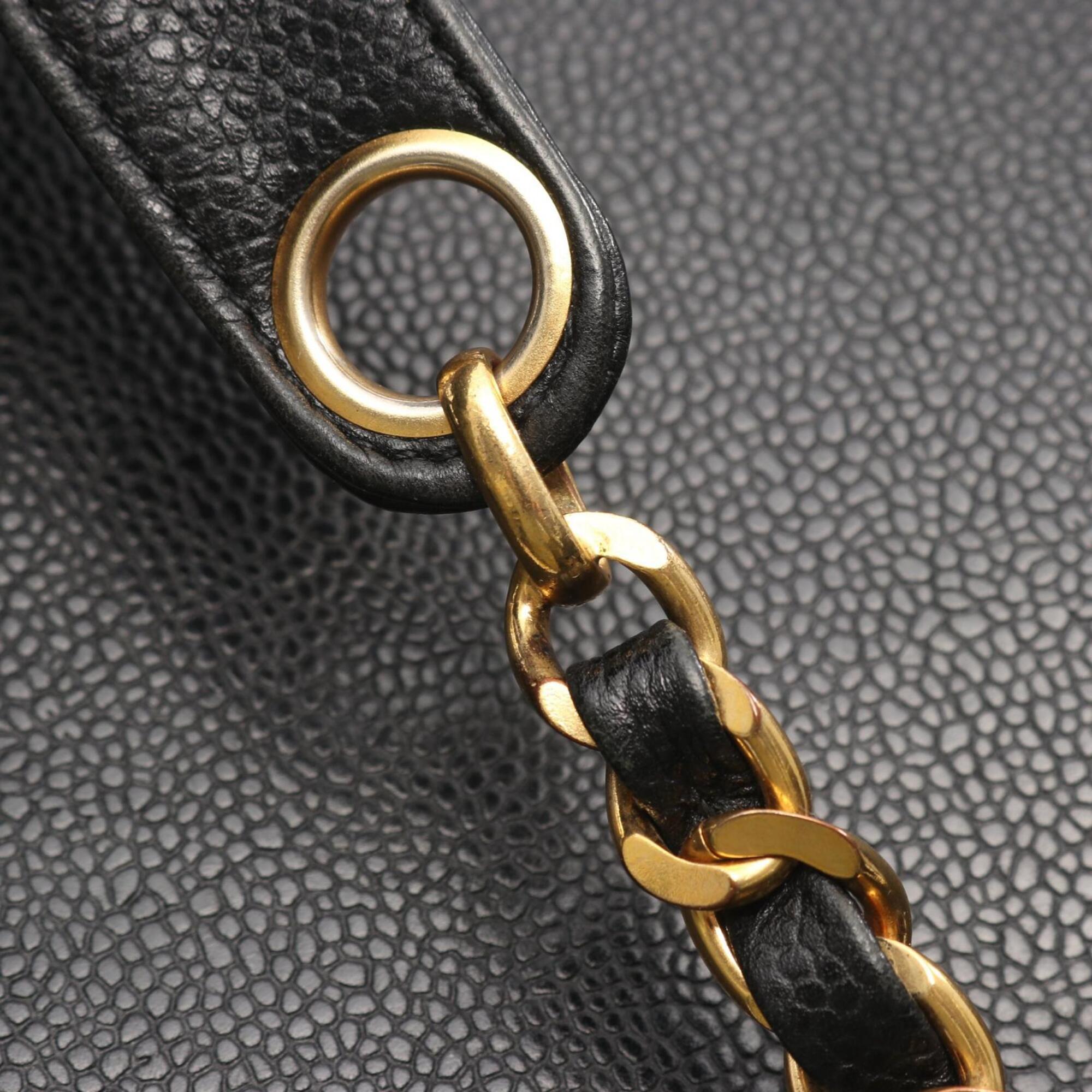 Chanel Black Leather Handbag Tote Bag (Pre-Owned)