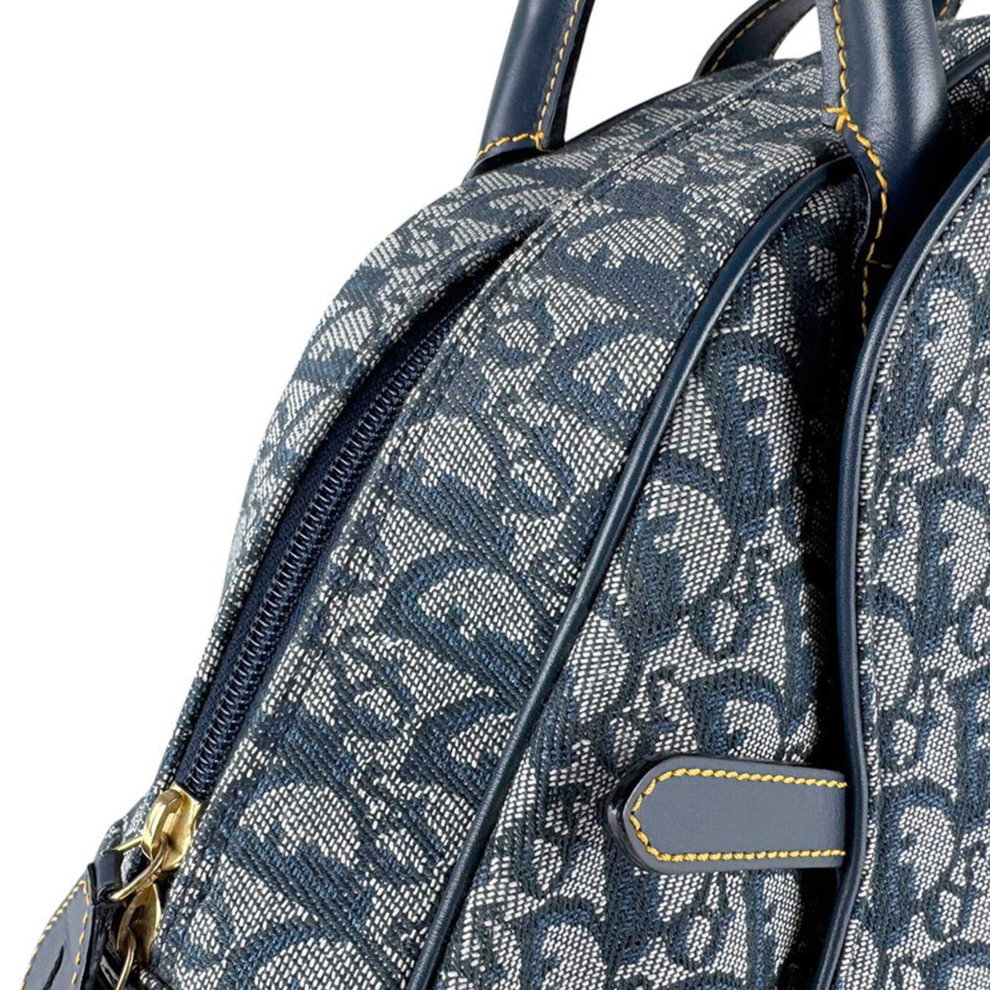 Christian Dior Navy Trotter Leather Handbag (Pre-Owned)