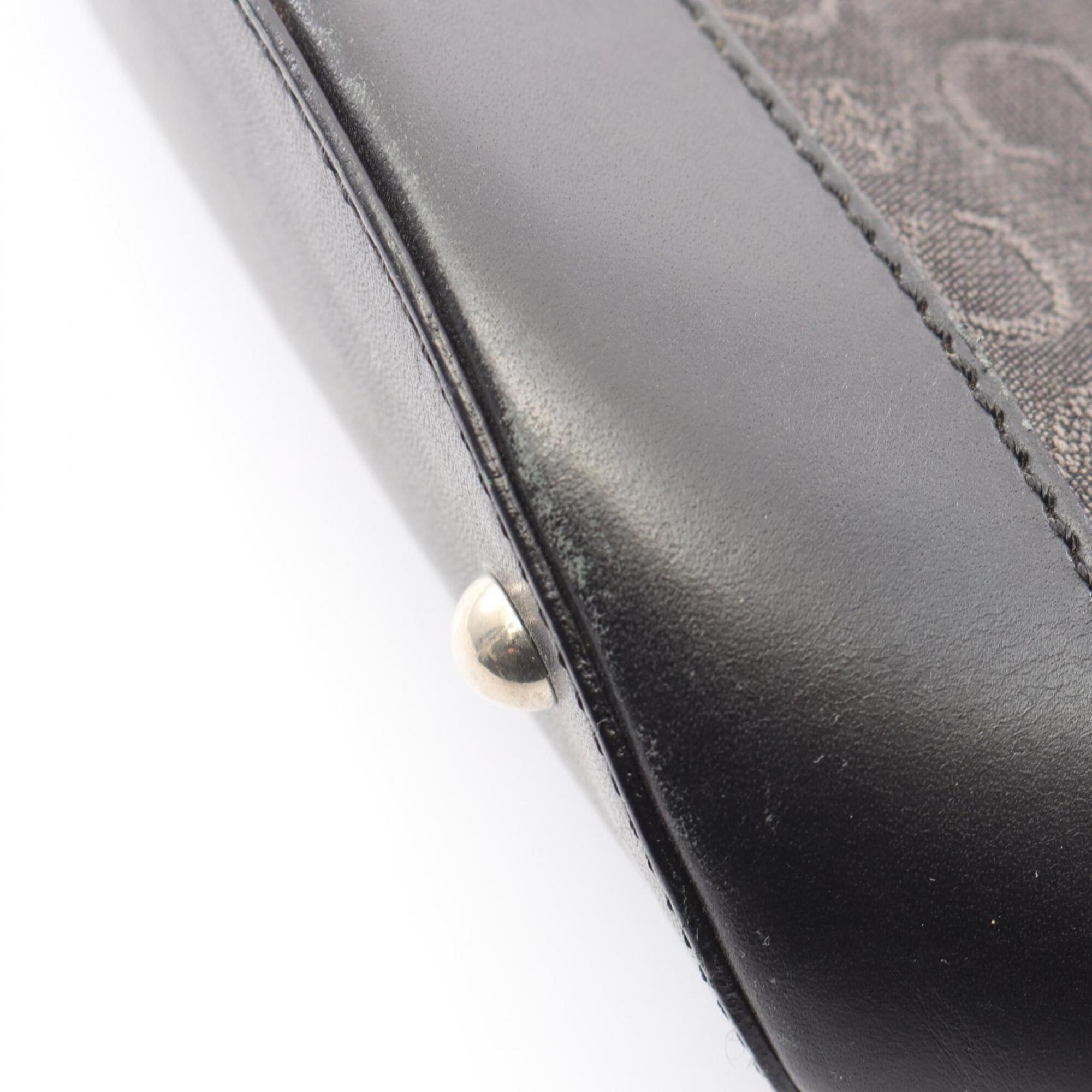 Celine Black Canvas Leather Handbag Tote Bag (Pre-Owned)