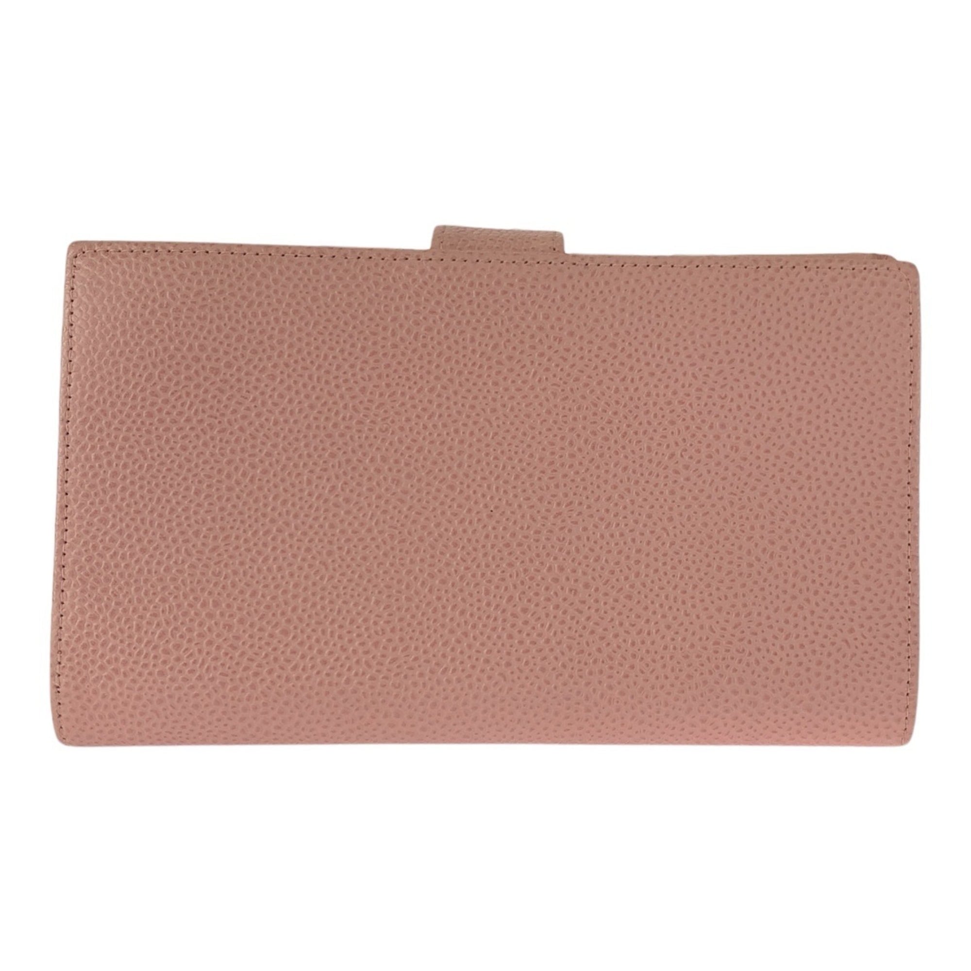 Chanel Pink Leather Middle Wallet (Bi-Fold) (Pre-Owned)