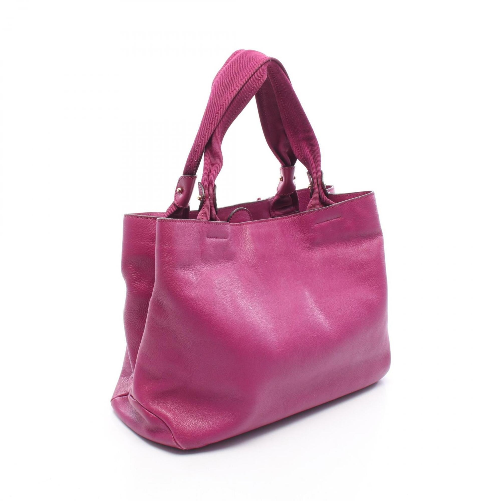 Salvatore Ferragamo Purple Leather Tote Bag (Pre-Owned)