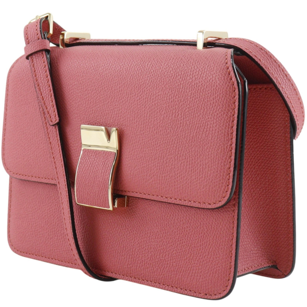 Valextra Pink Leather Shoulder Bag (Pre-Owned)