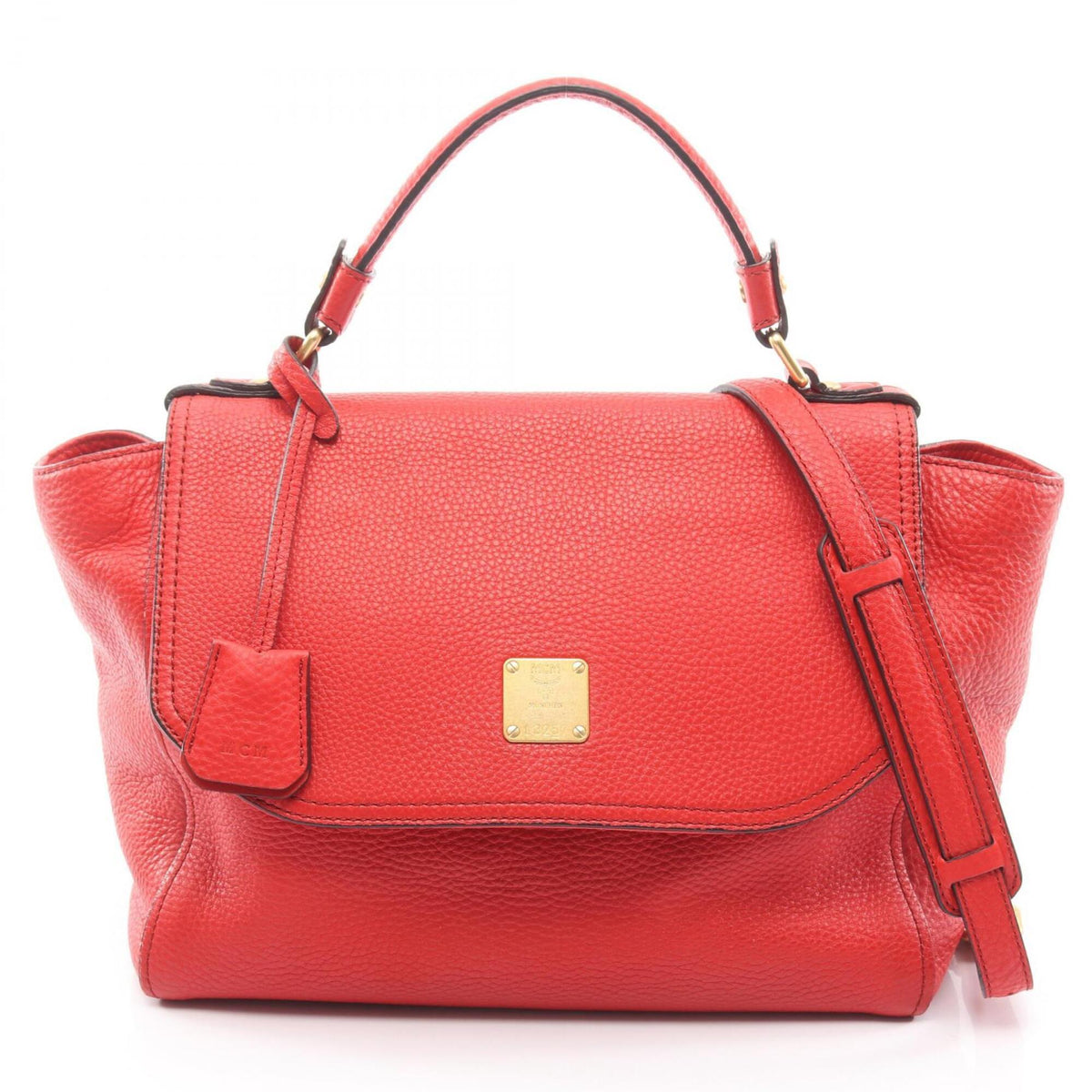 Mcm Red Color Leather Handbag (Pre-Owned)