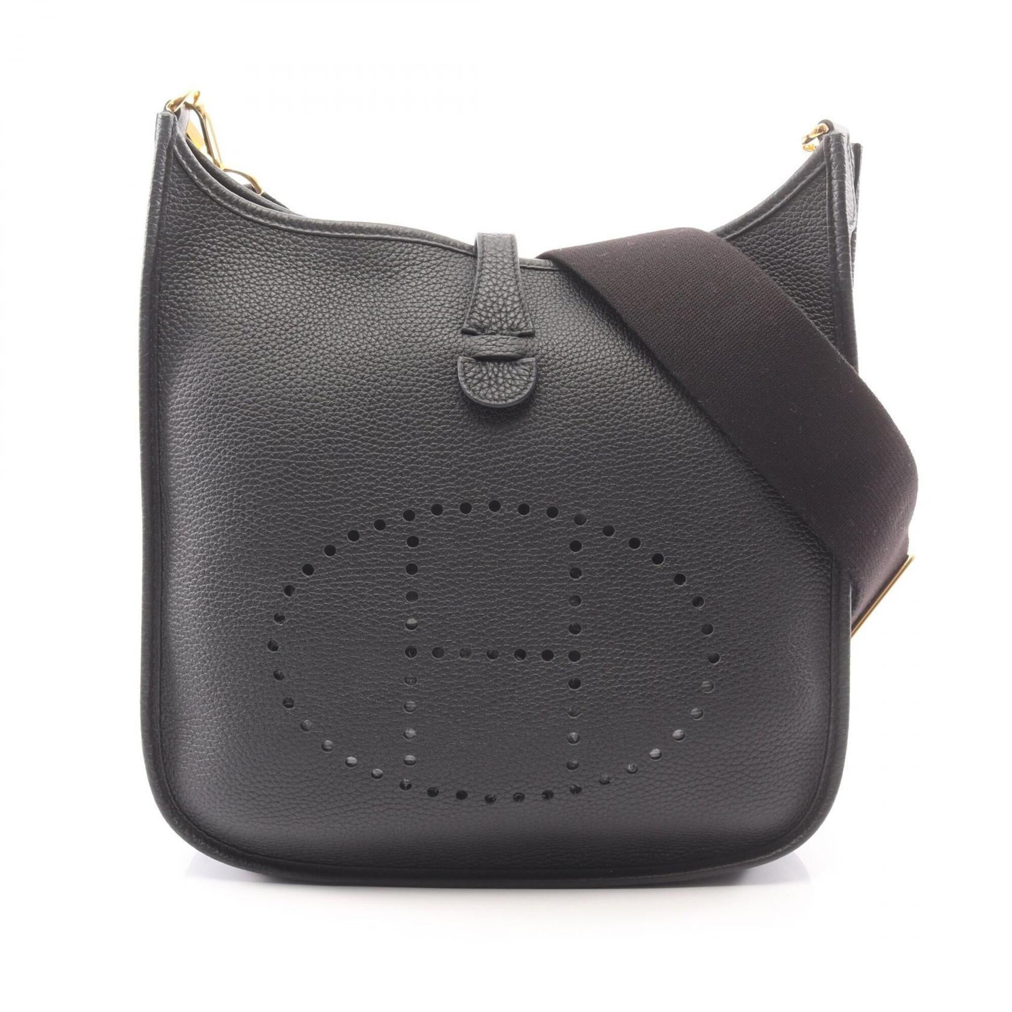 Hermes Black Taurillon Clemence Leather Handbag Shoulder Bag (Pre-Owned)