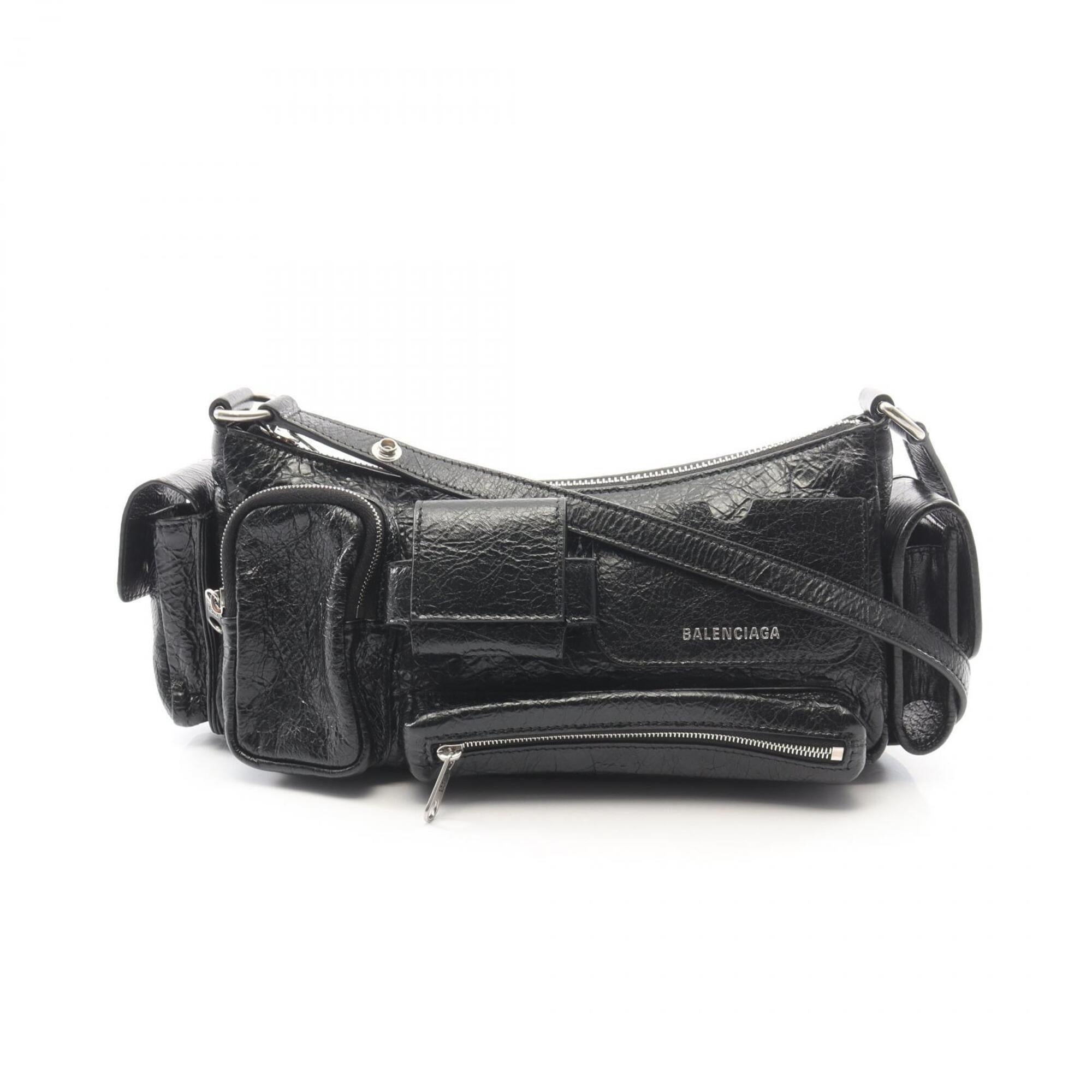 Balenciaga Black Leather Handbag Shoulder Bag Sling Bag (Pre-Owned)