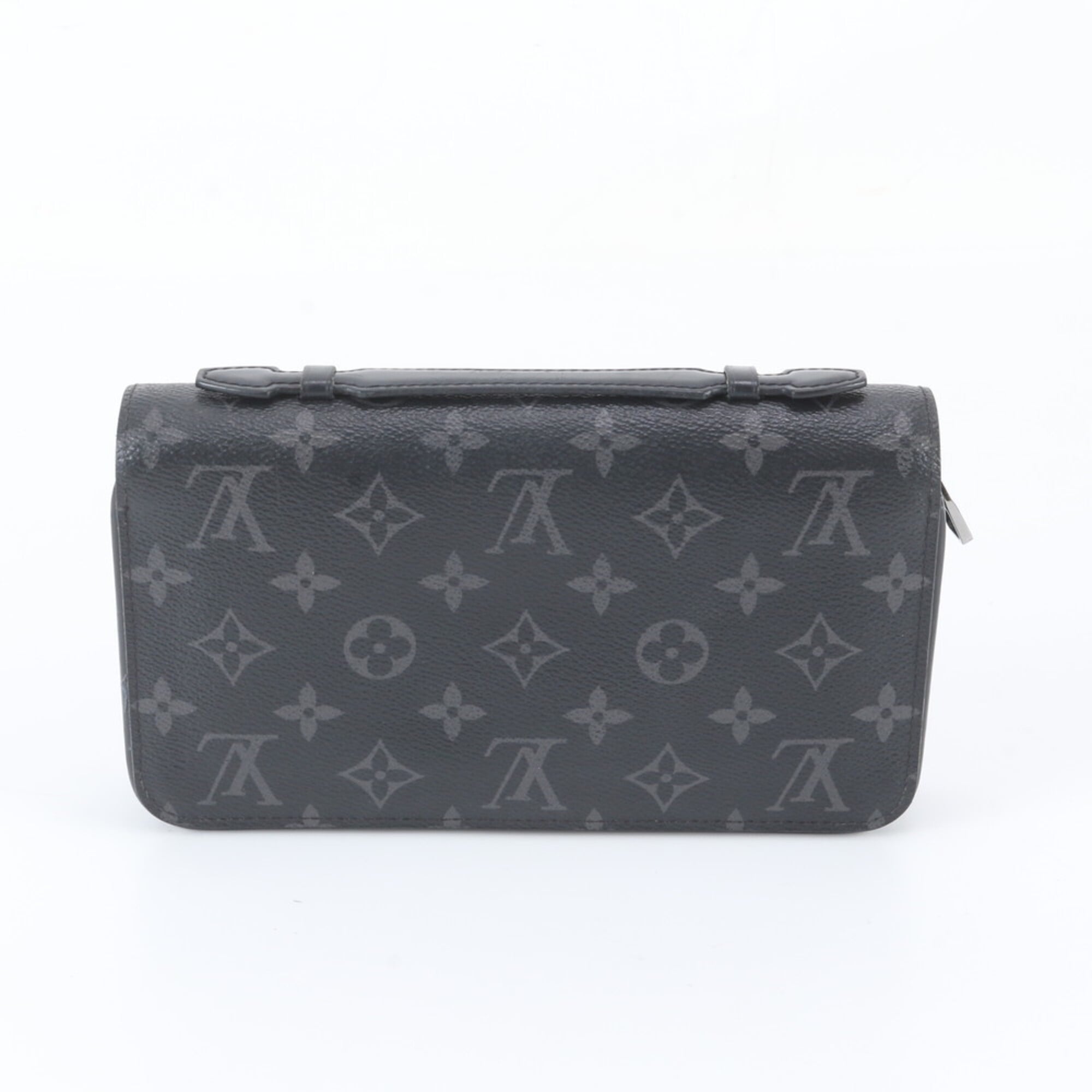 Louis Vuitton Black Leather Coated Canvas Long Wallet (Bi-Fold) (Pre-Owned)