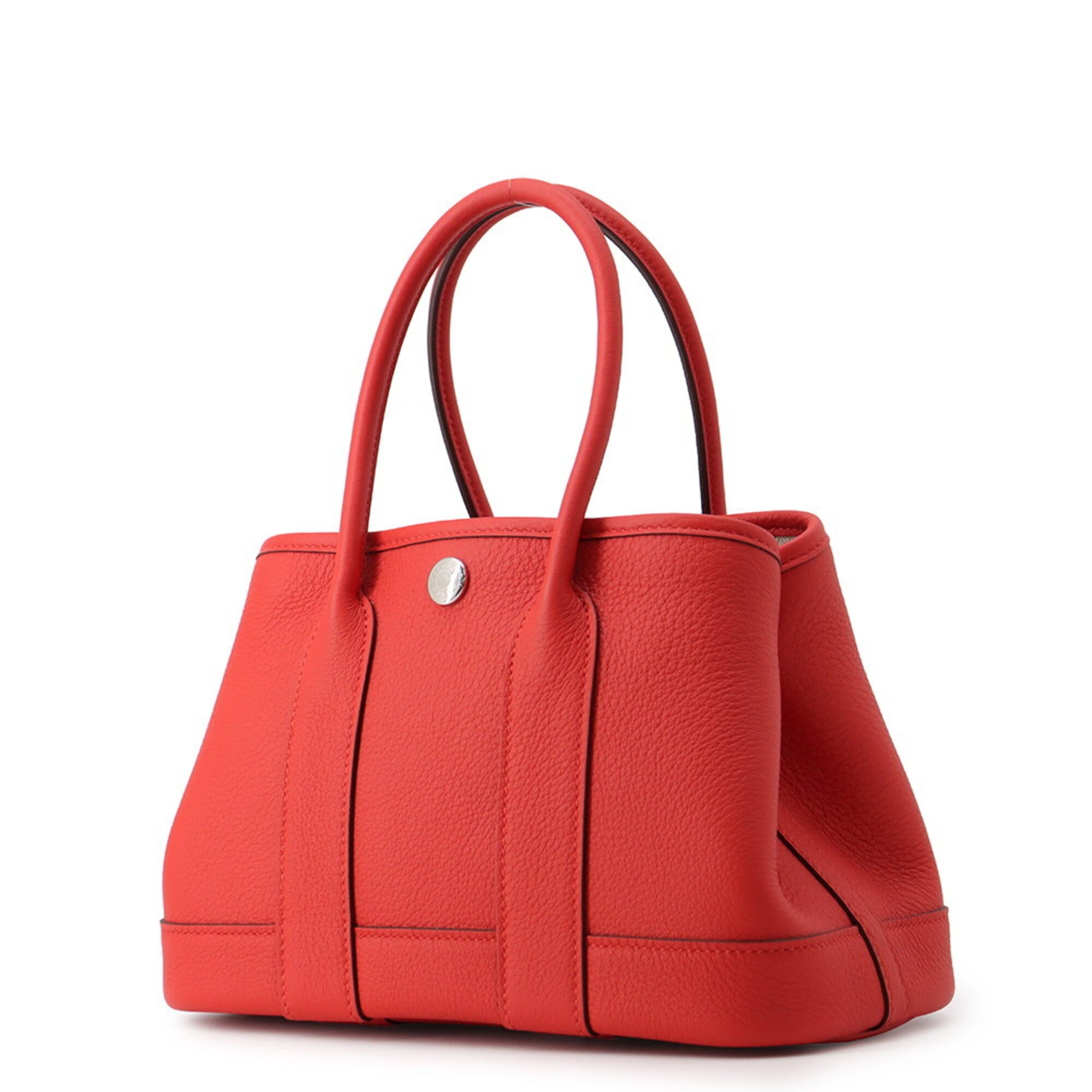 Hermes Garden Silver Negonda Leather Handbag Tote Bag