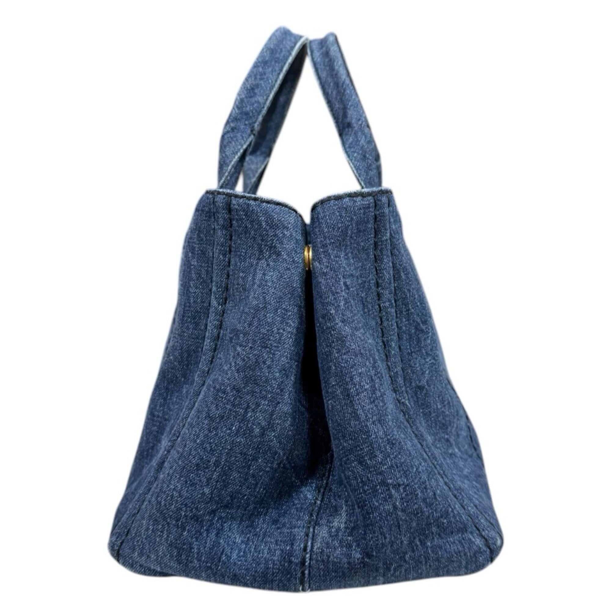 Prada Blue Denim Shoulder Bag (Pre-Owned)