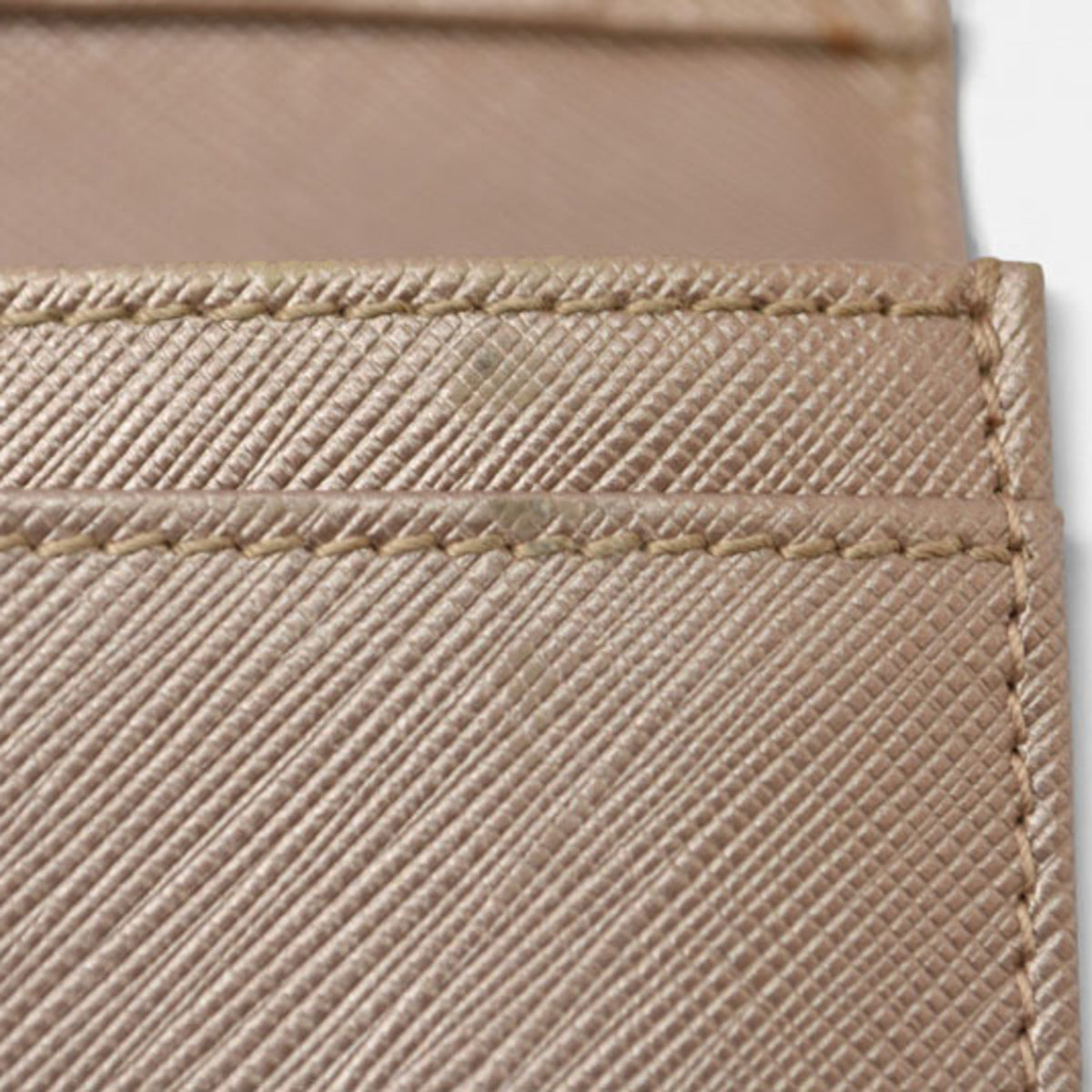 Salvatore Ferragamo Gancini Metallic Beige Leather Long Wallet (Bi-Fold) (Pre-Owned)