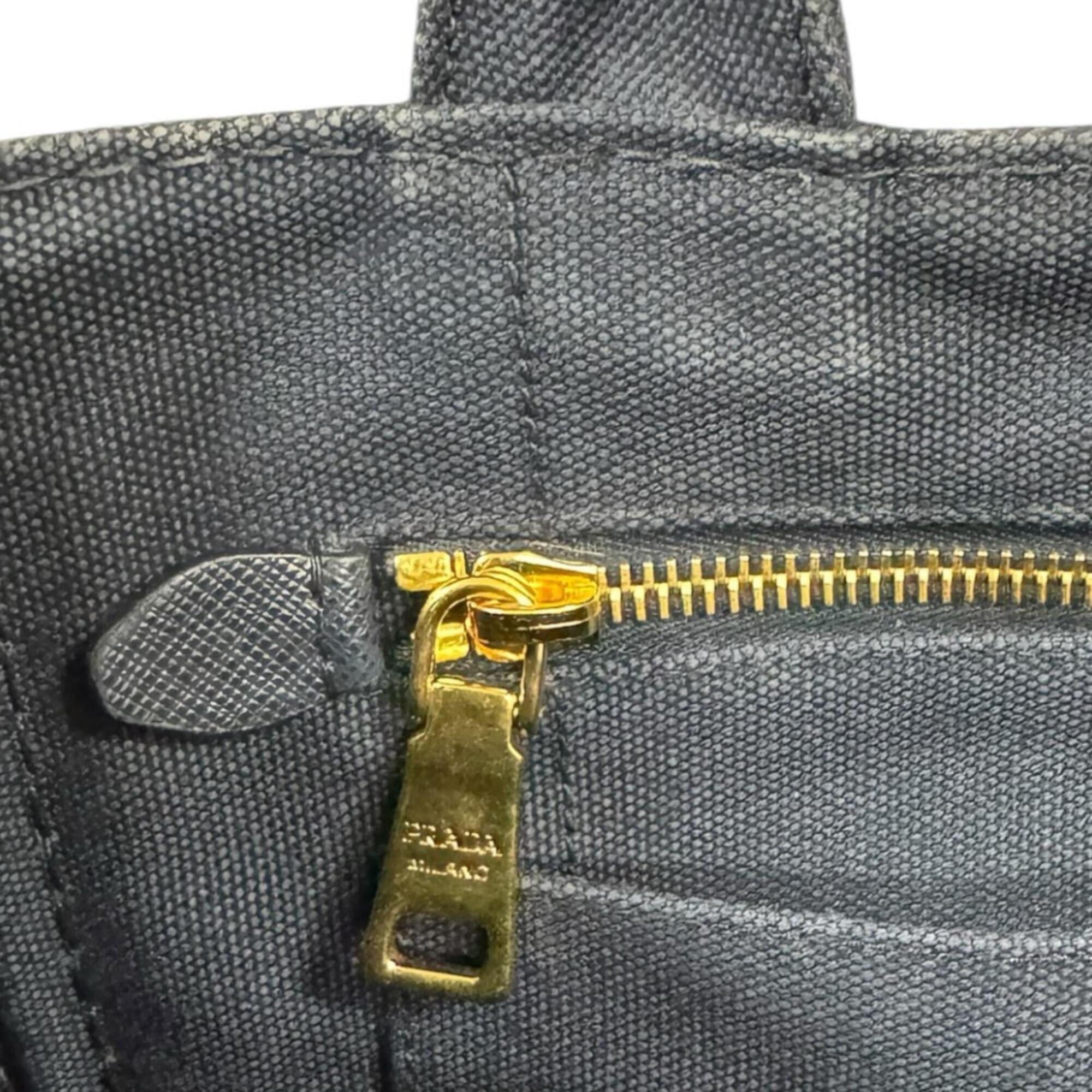 Prada Navy Canvas Shoulder Bag (Pre-Owned)