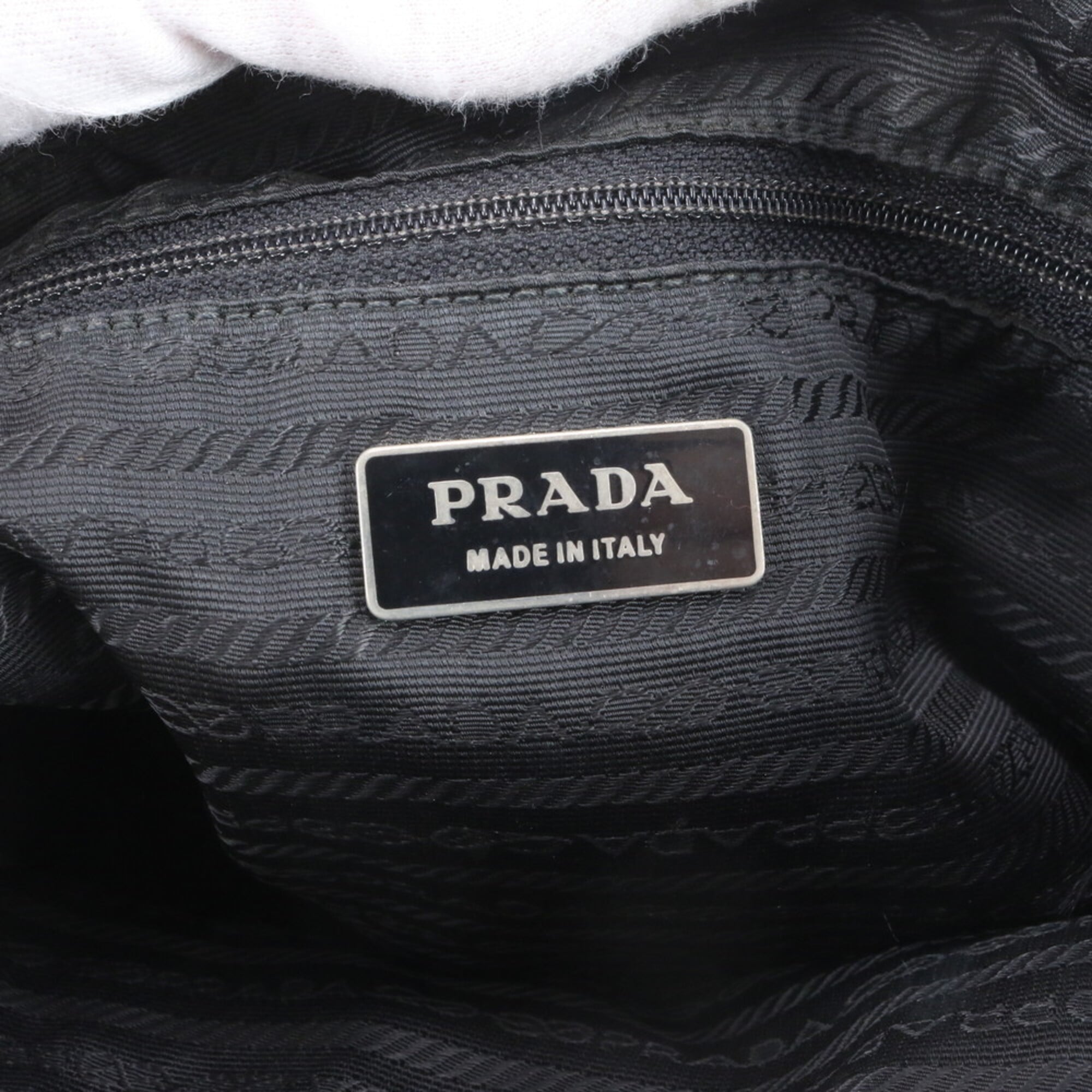 Prada Black Nylon Leather Shoulder Bag Tote Bag (Pre-Owned)