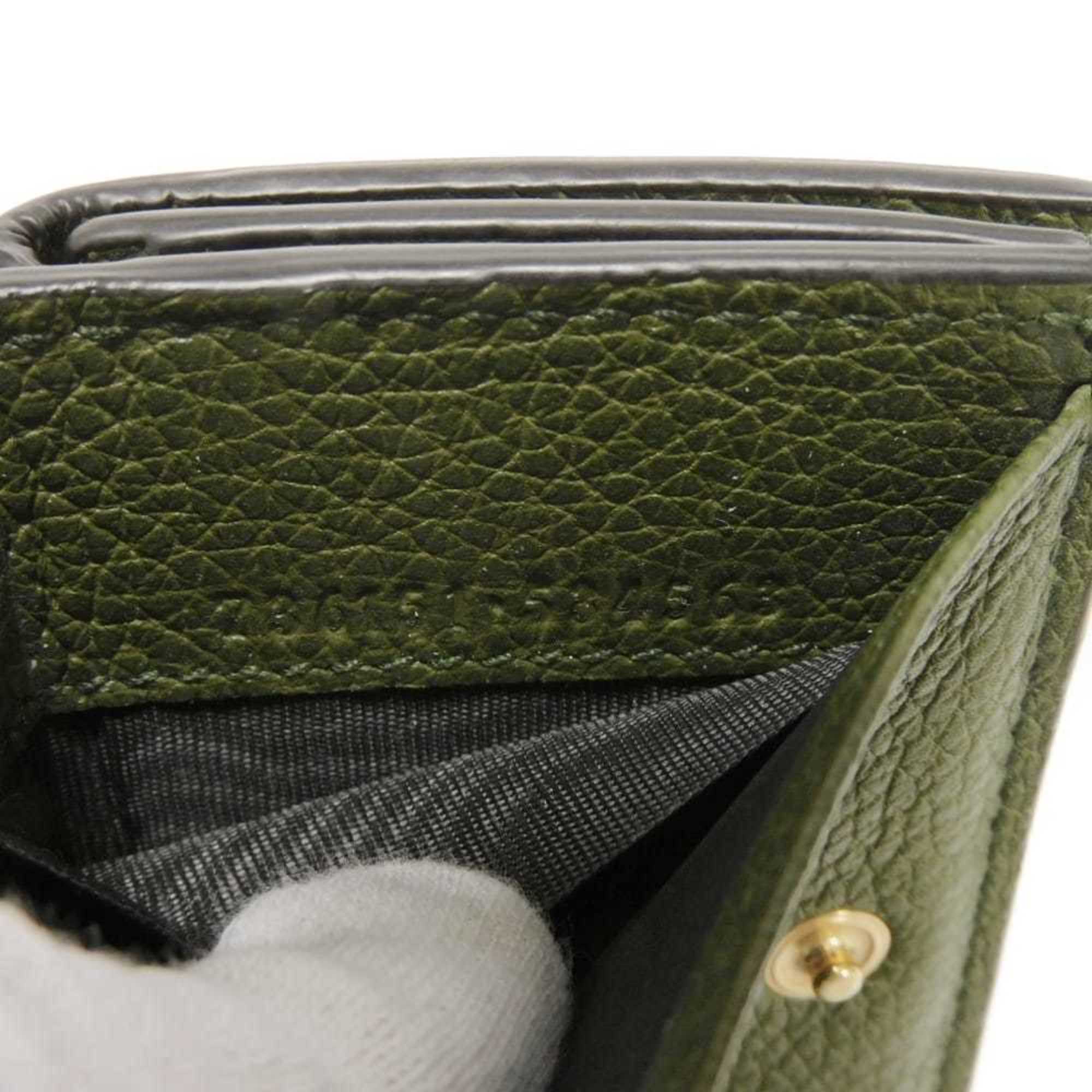 Gucci Khaki Leather Wallet (Tri-Fold) (Pre-Owned)