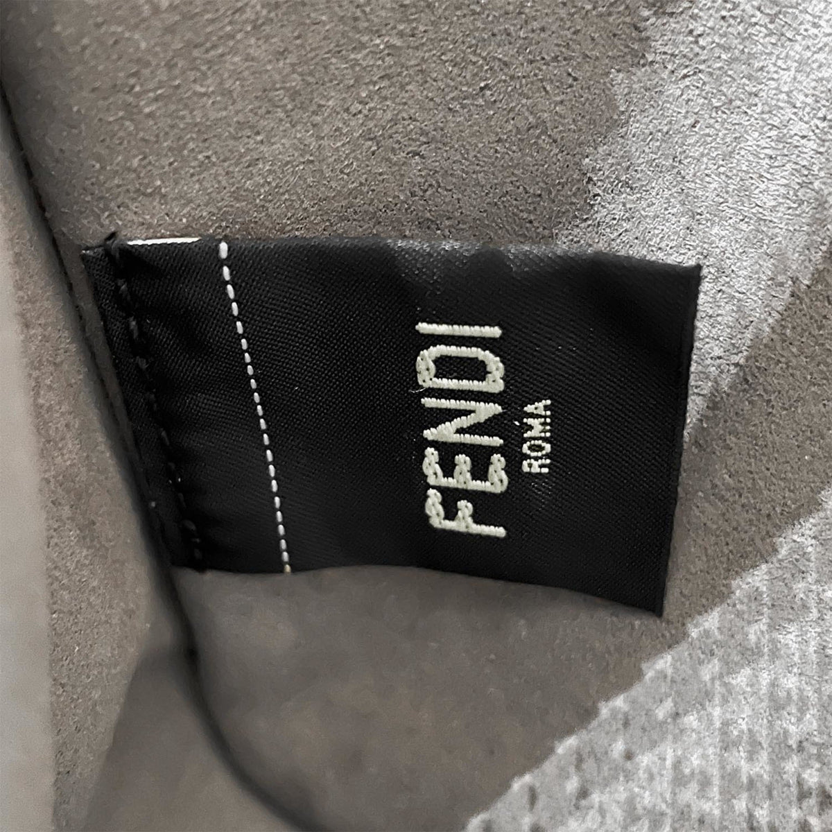 Fendi Beige Gray Leather Handbag (Pre-Owned)