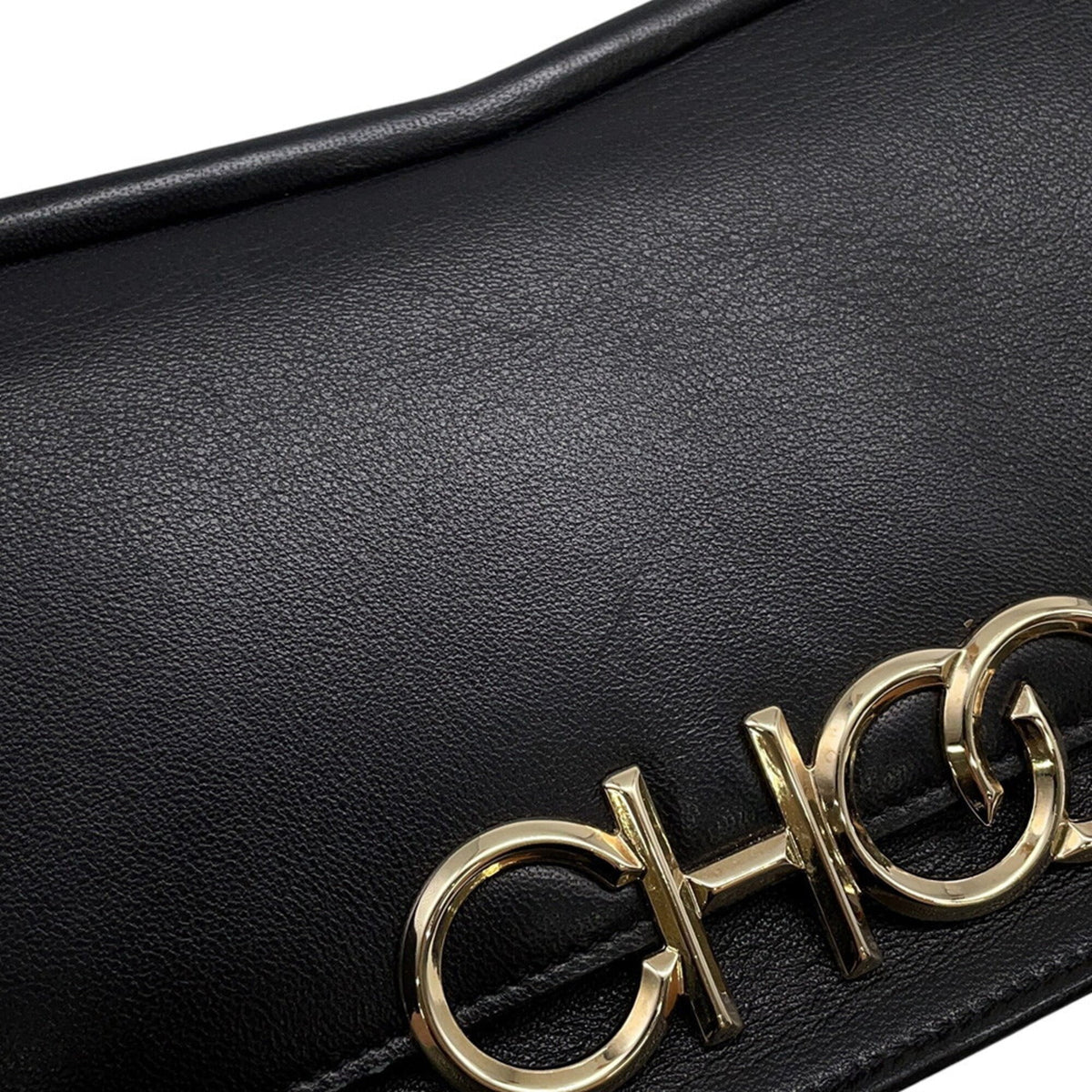 Jimmy Choo Black Leather Handbag Shoulder Bag (Pre-Owned)