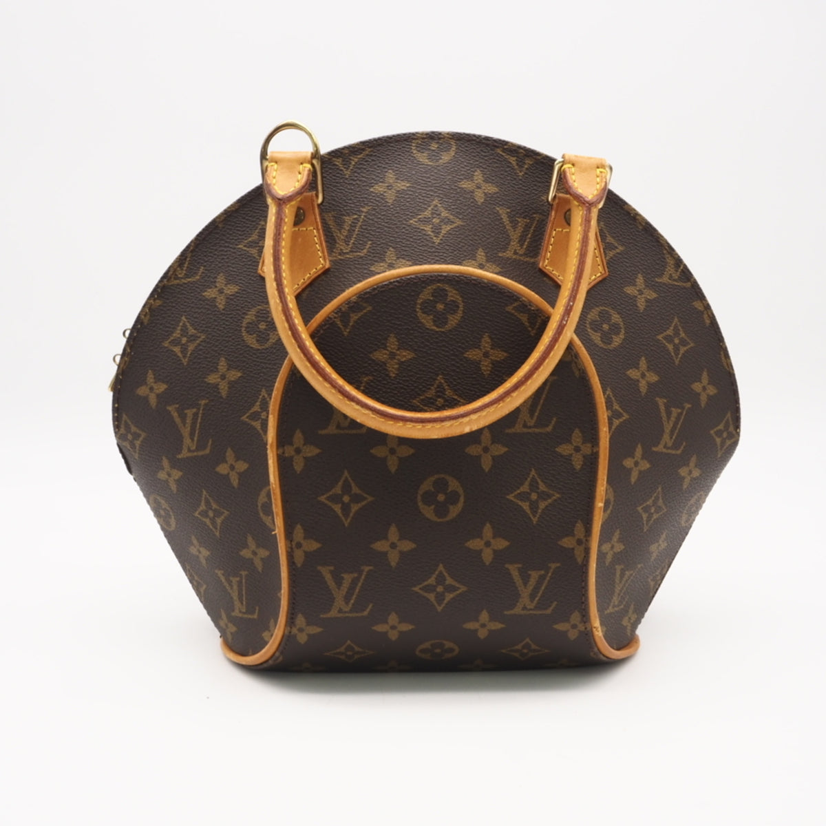 Louis Vuitton Monogram Beige Brown Coated Canvas Leather Handbag (Pre-Owned)