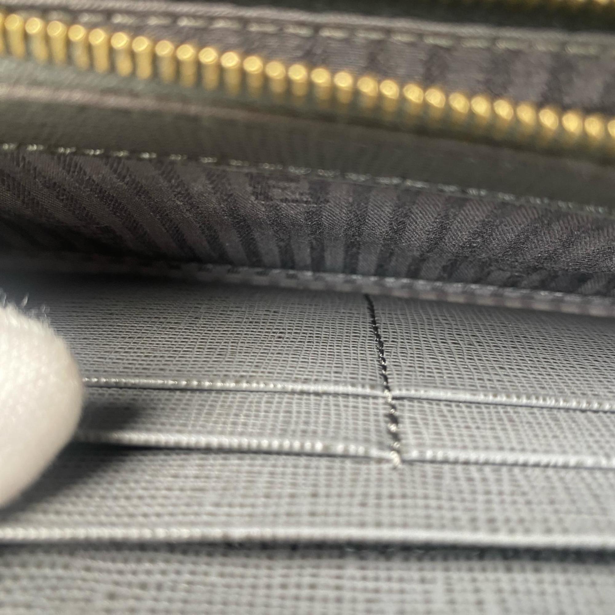 Fendi Gray Leather Long Wallet (Bi-Fold) (Pre-Owned)