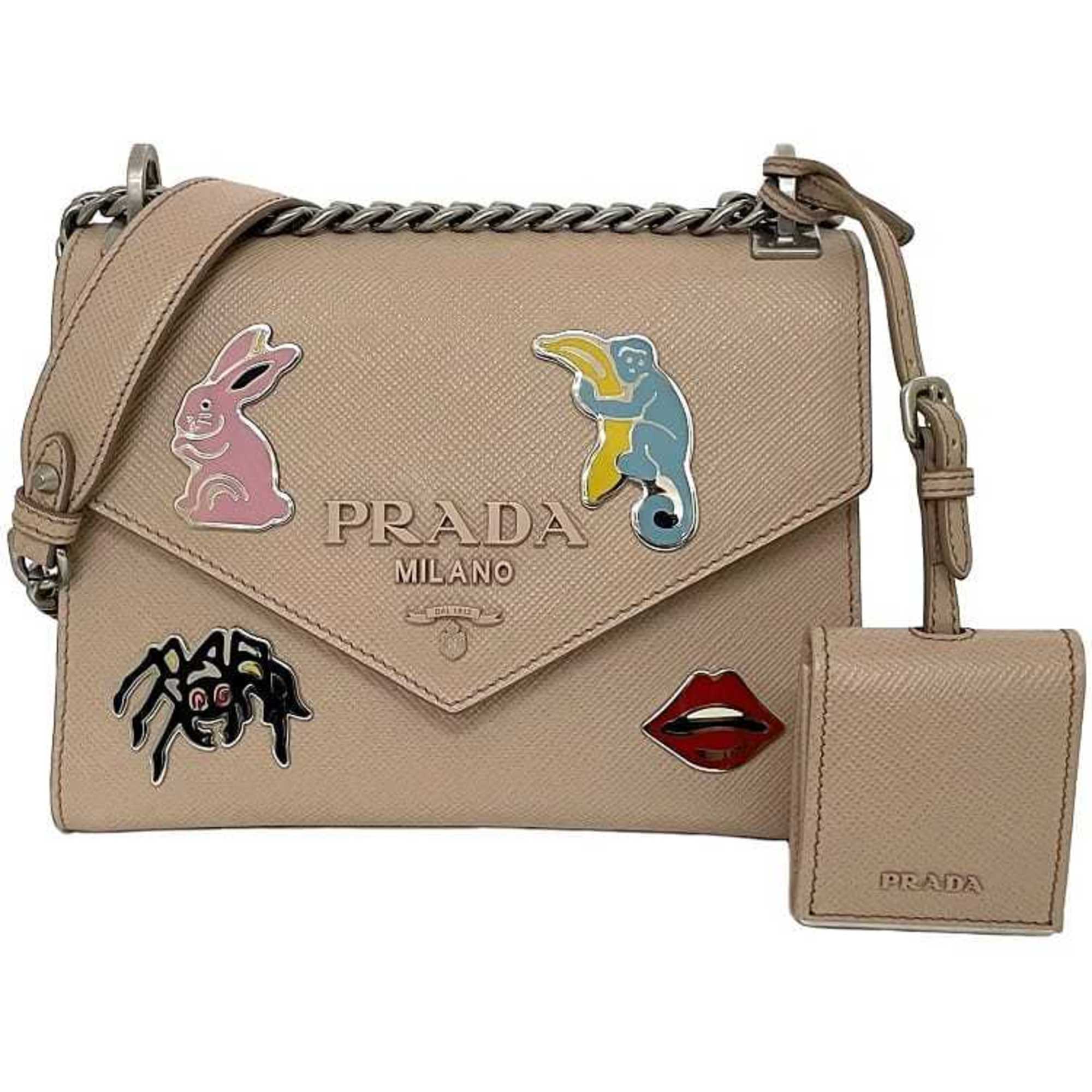 Prada Beige Saffiano Shoulder Bag (Pre-Owned)