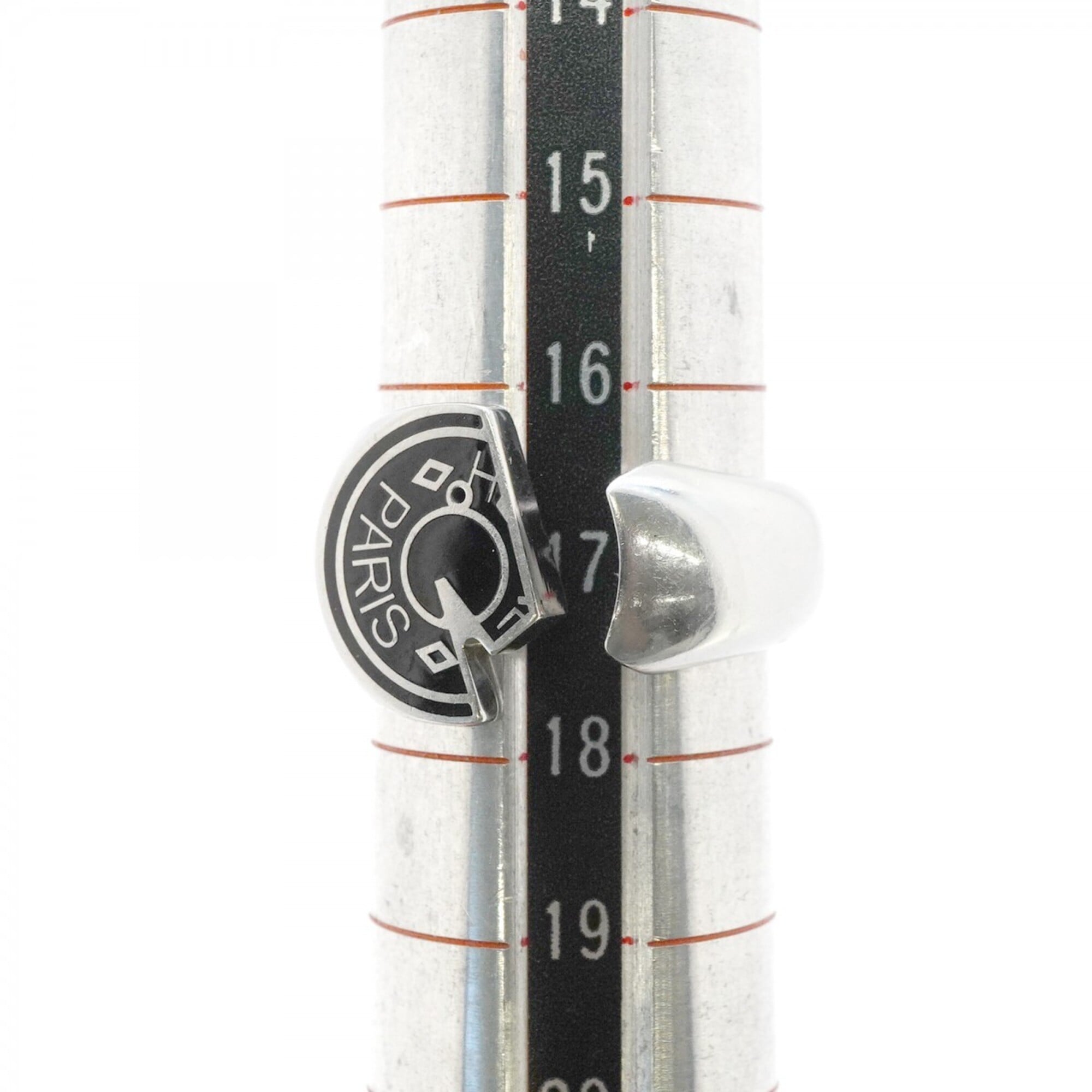 Hermes Silver Black Metal Band Ring (Pre-Owned)