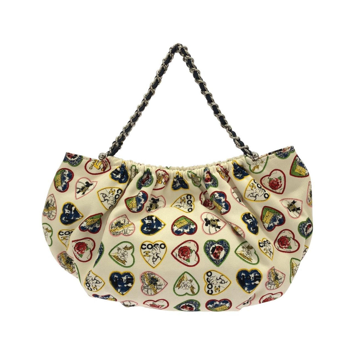 Chanel Ivory Canvas Handbag (Pre-Owned)