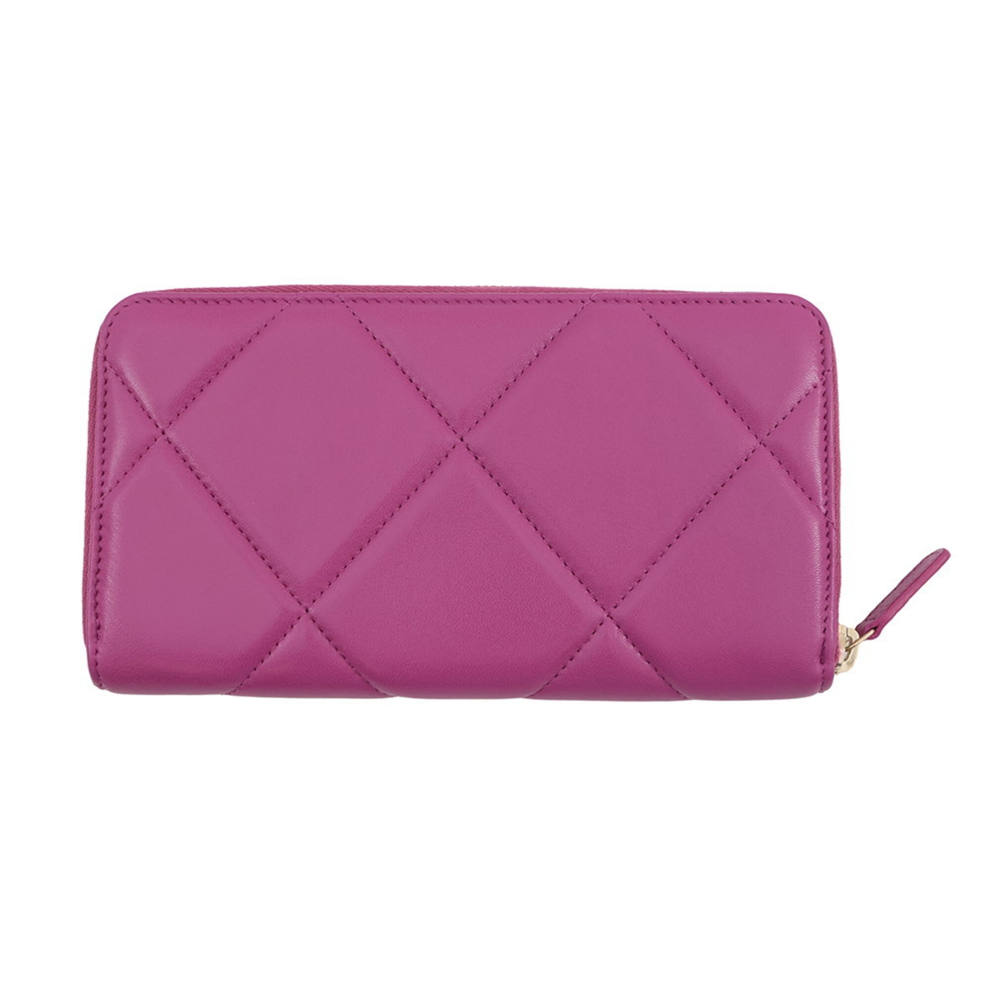 Chanel Purple Leather Long Wallet (Bi-Fold) (Pre-Owned)