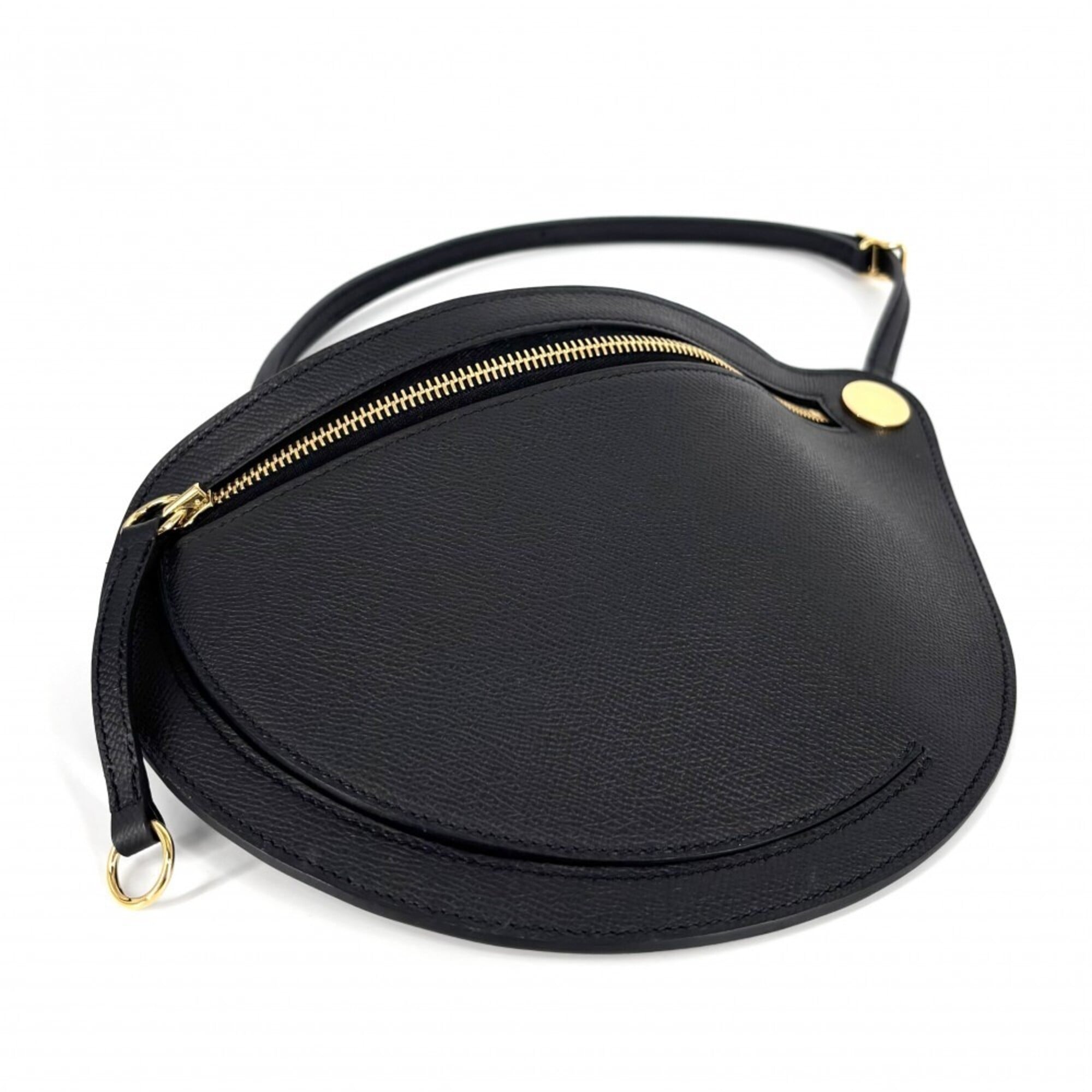 Hermes Black Epsom Leather Pochette Shoulder Bag (Pre-Owned)
