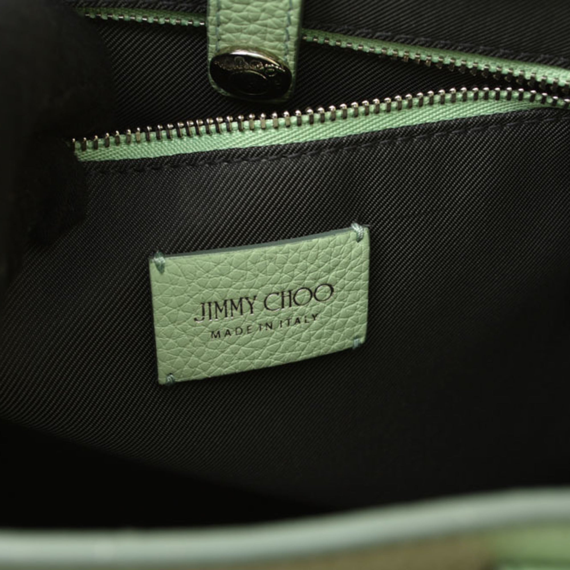 Jimmy Choo Green Leather Handbag Shoulder Bag (Pre-Owned)