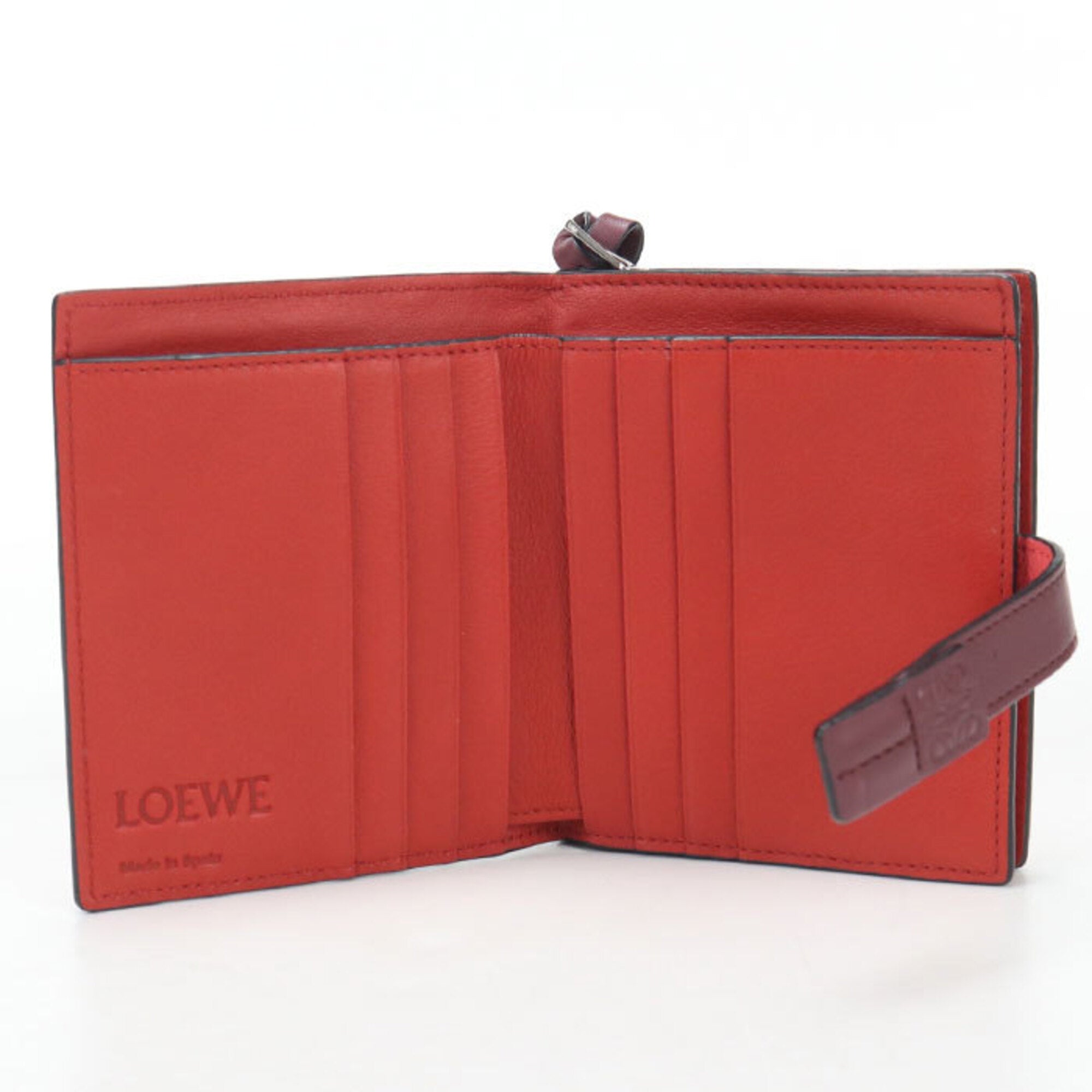 Loewe Red Color Leather Wallet (Bi-Fold) (Pre-Owned)