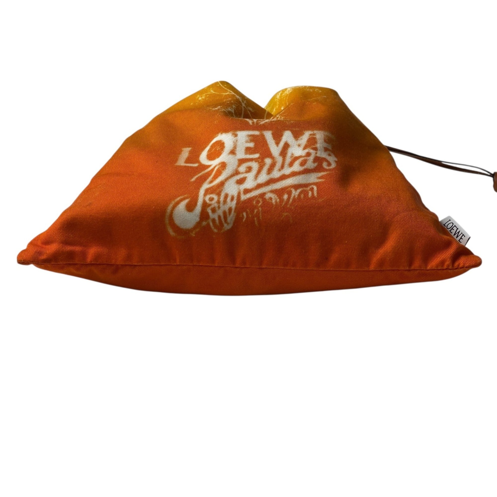 Loewe Orange Yellow Cotton Leather Pouch (Pre-Owned)