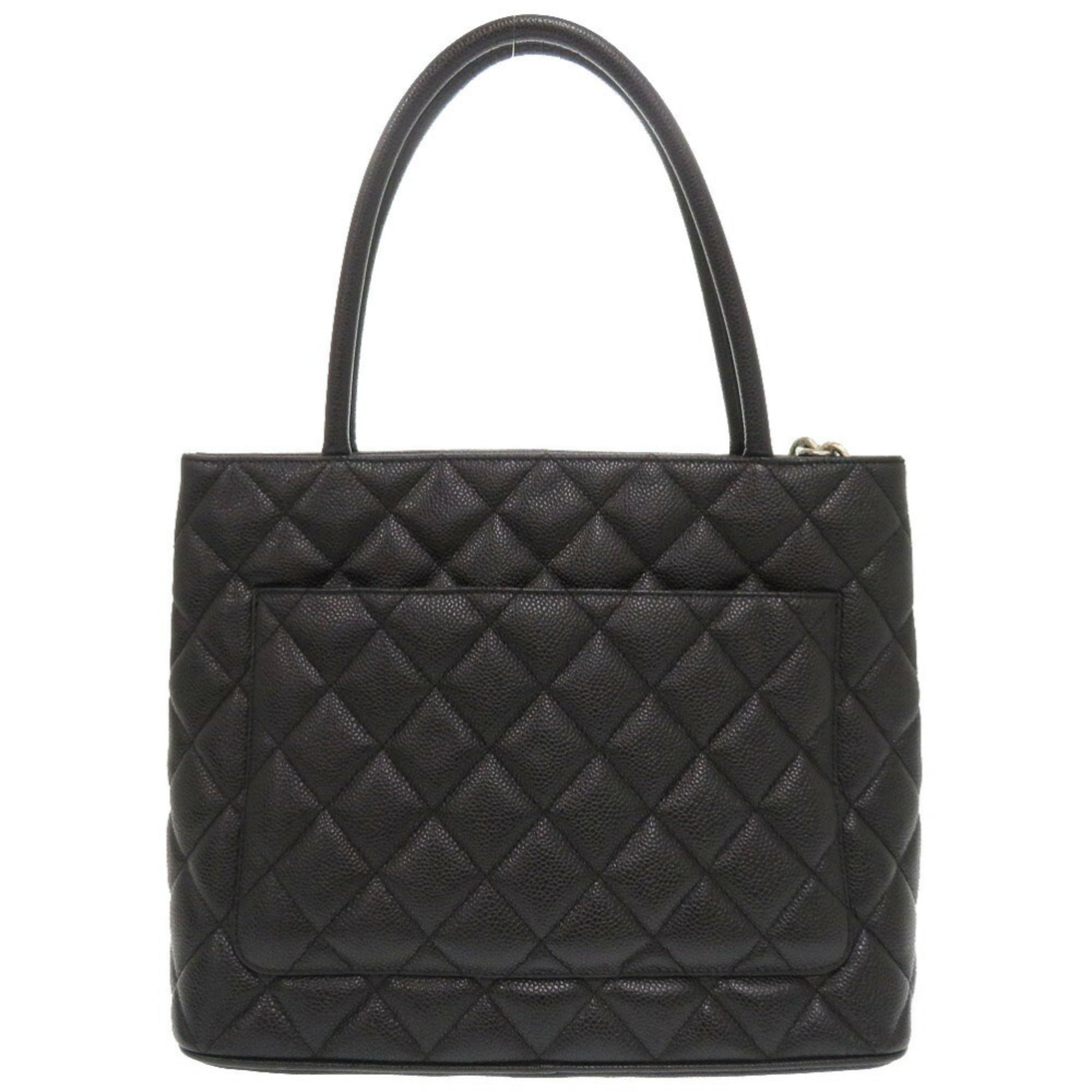Chanel Black Caviar Leather Tote Bag (Pre-Owned)