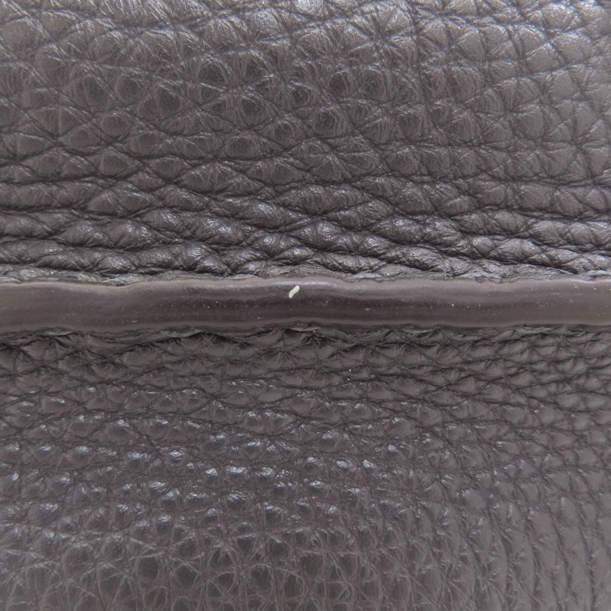 Fendi Peekaboo Gray Leather Handbag (Pre-Owned)