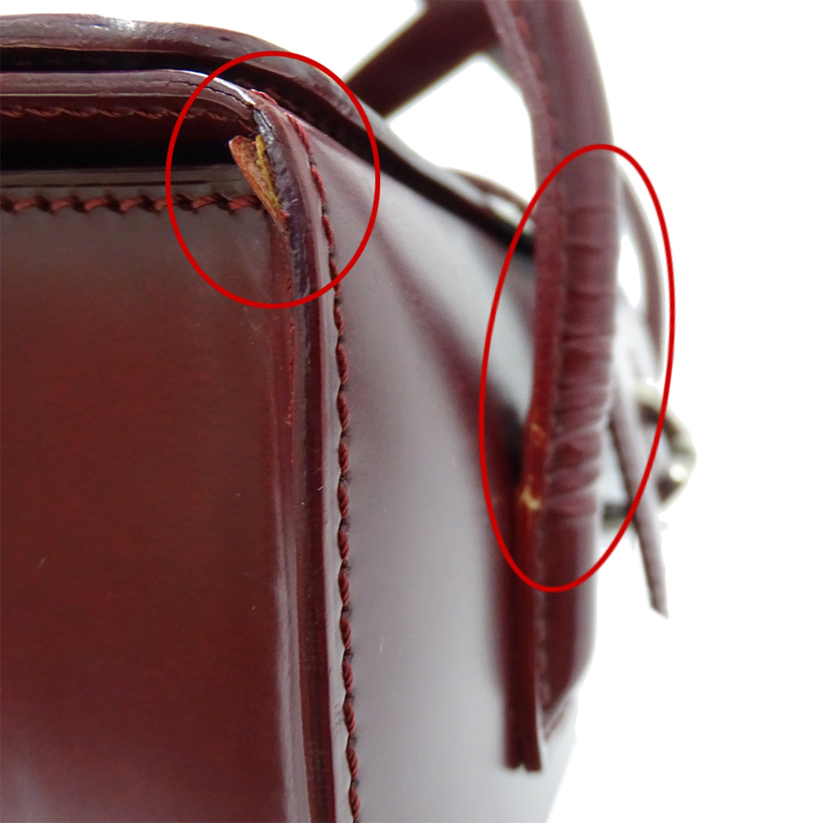 Cartier Panthère Bordeaux Patent Leather Handbag (Pre-Owned)