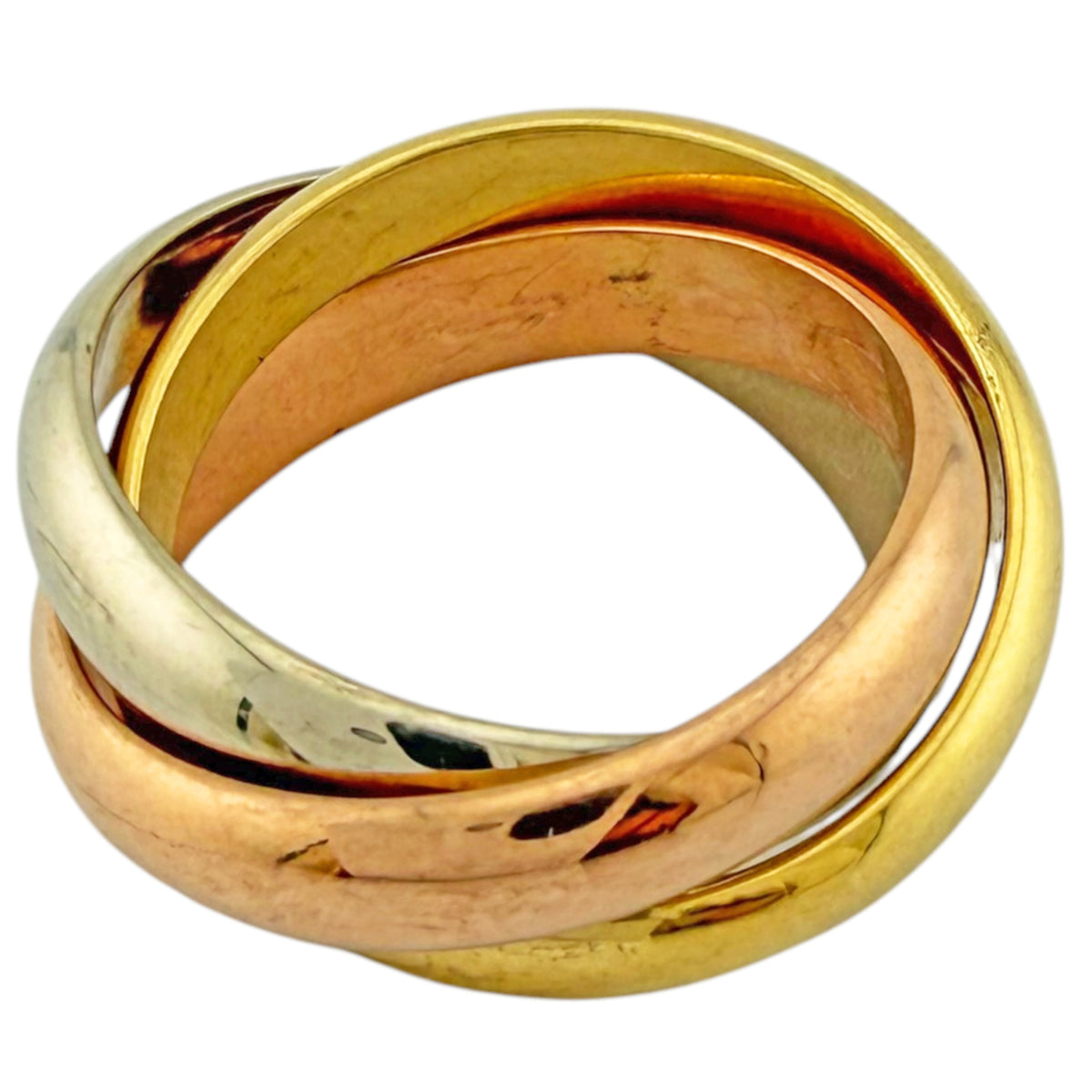 Cartier Trinity Gold Silver Pink Gold Yellow Gold (18K) Pink Gold (18K) White Gold (18K) Band Ring (Pre-Owned)