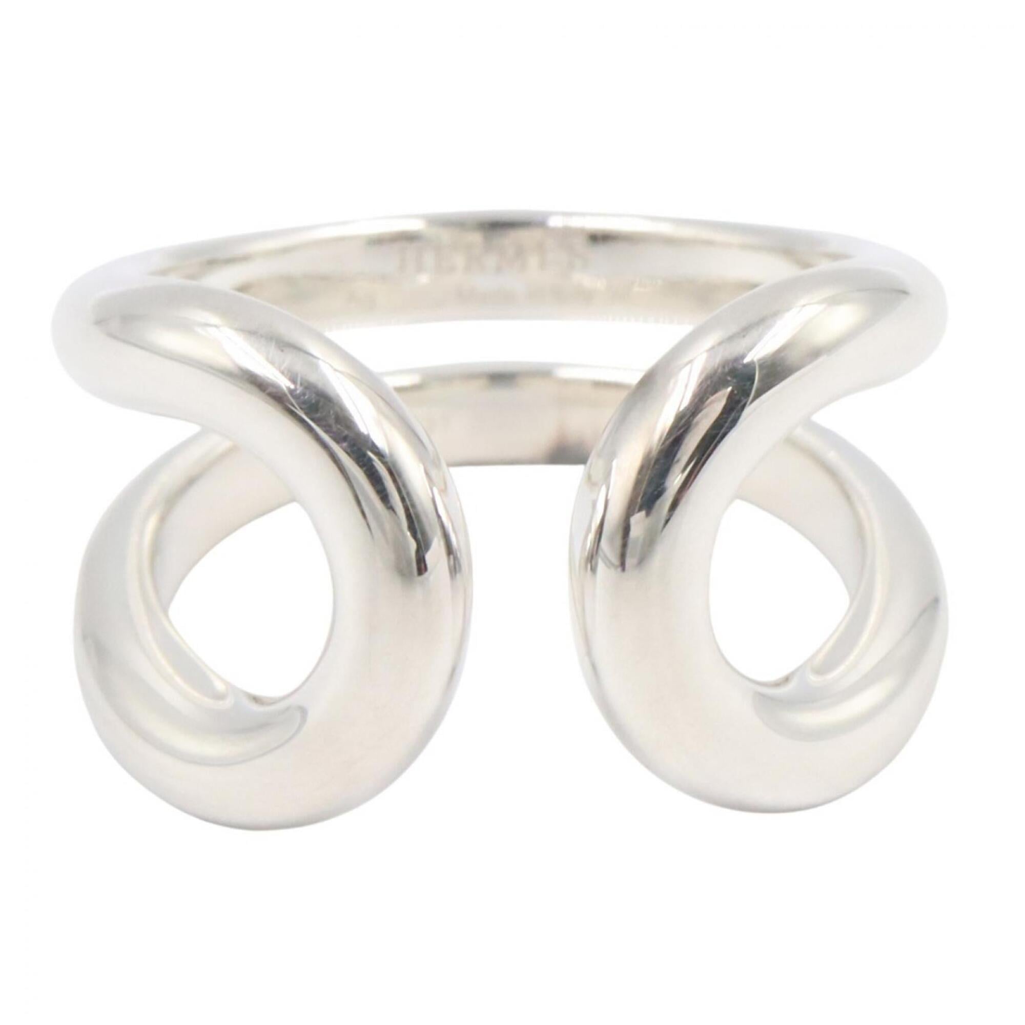 Hermes Silver Silver 925 Band Ring (Pre-Owned)