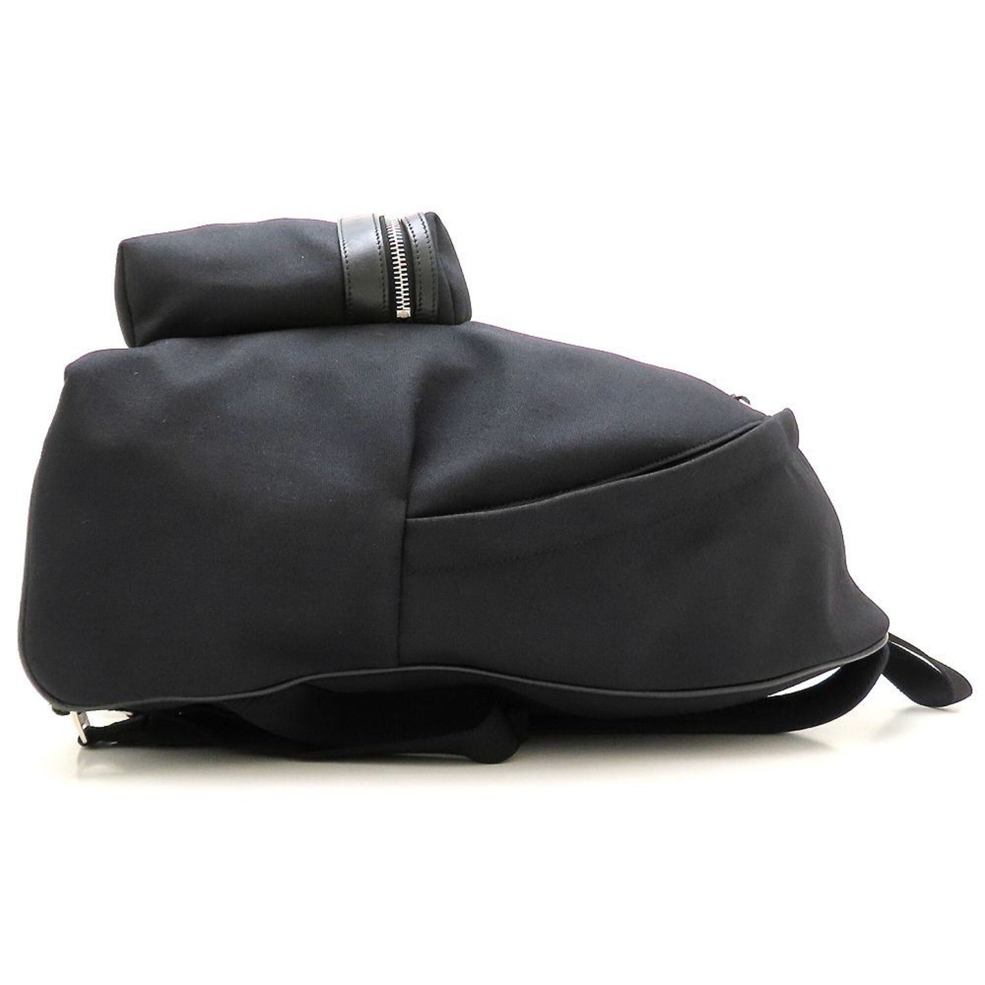 Yves Saint Laurent Black Canvas Leather Backpack (Pre-Owned)