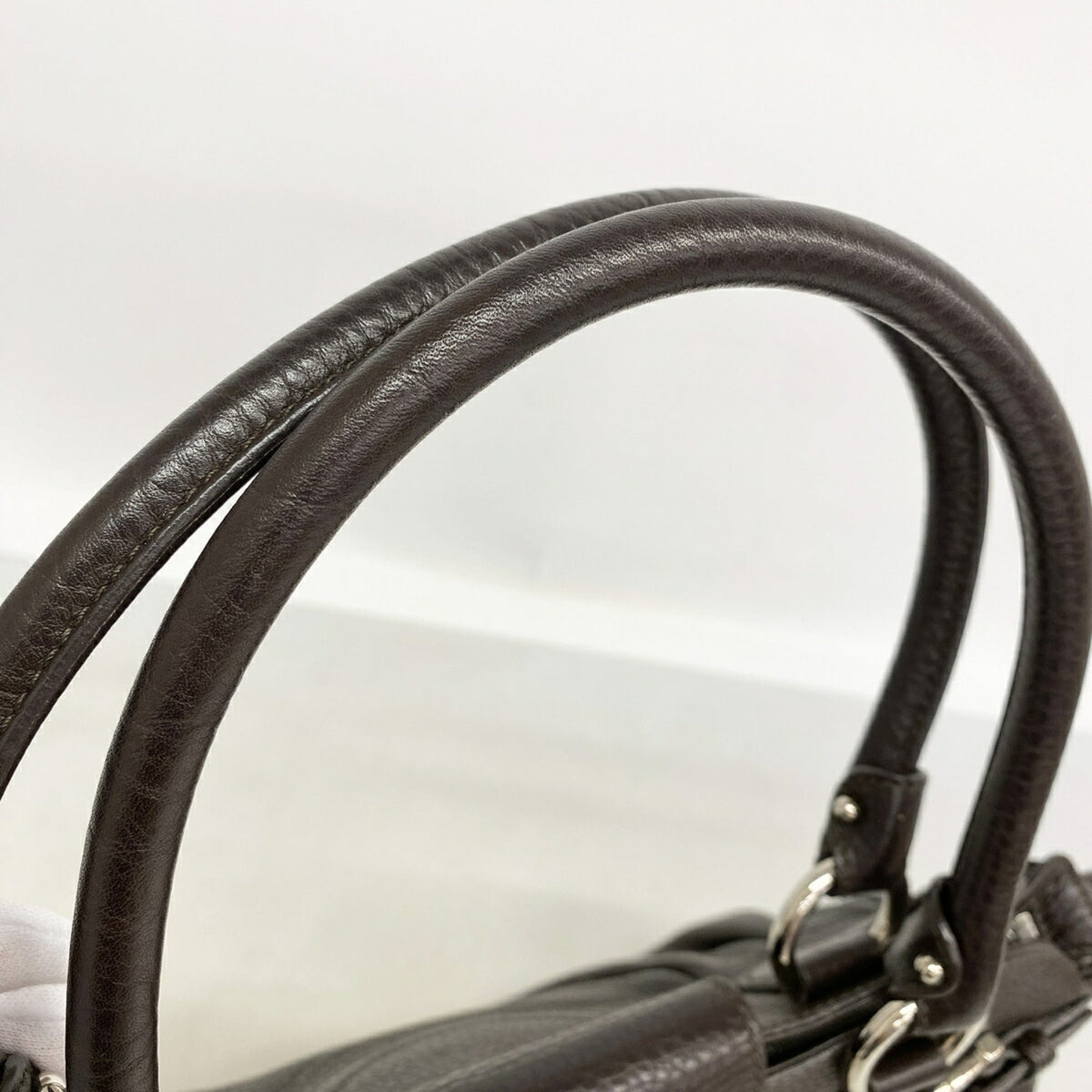 Salvatore Ferragamo Dark Brown Leather Handbag (Pre-Owned)