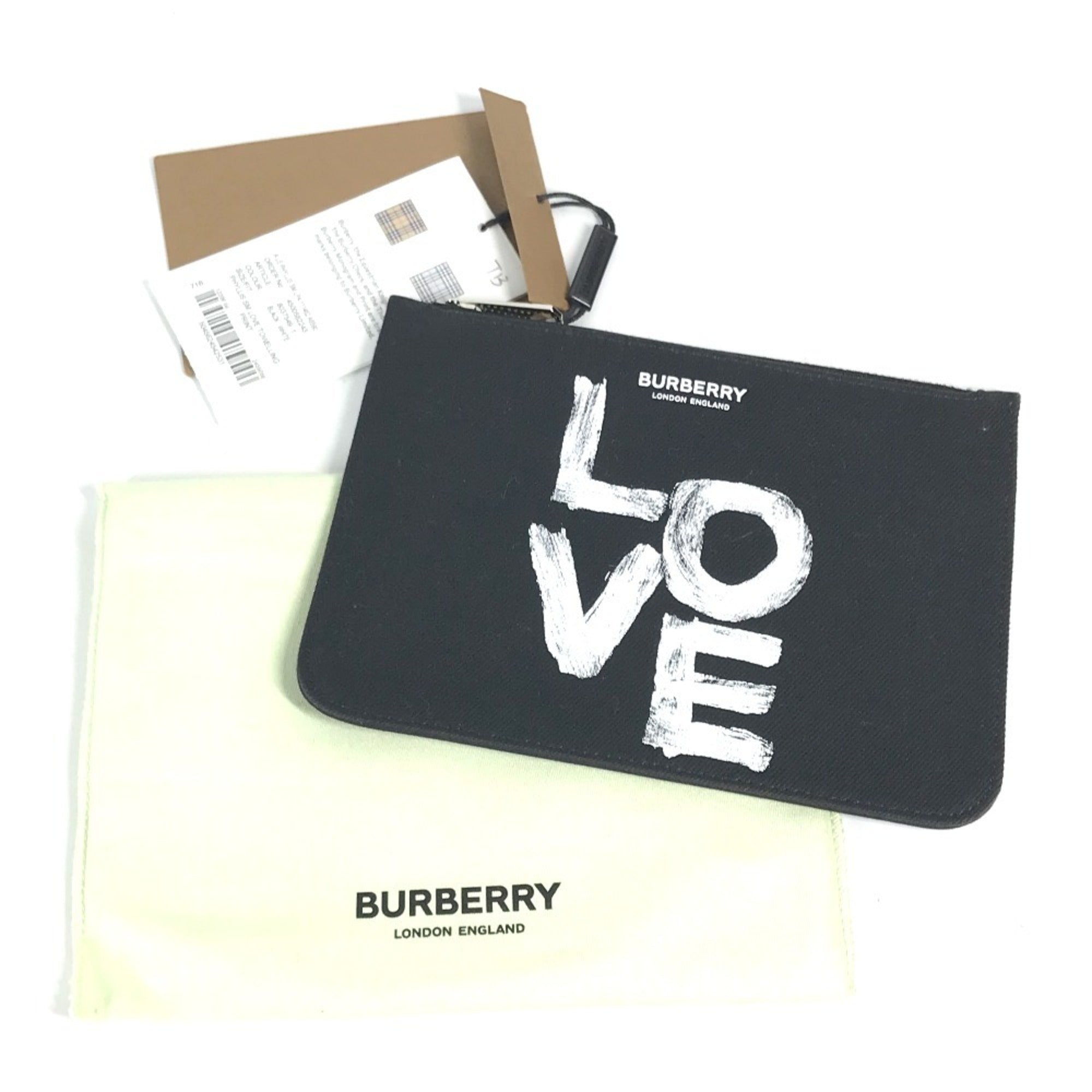 Burberry Black White Canvas Coin Purse/Coin Case (Pre-Owned)