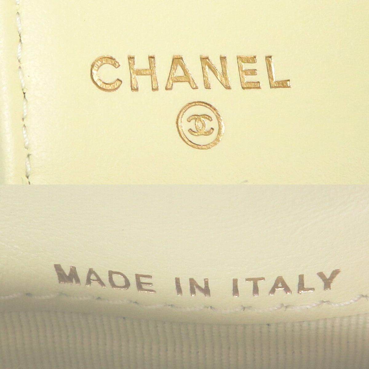 Chanel Cream White Grained Calfskin Wallet (Tri-Fold) (Pre-Owned)