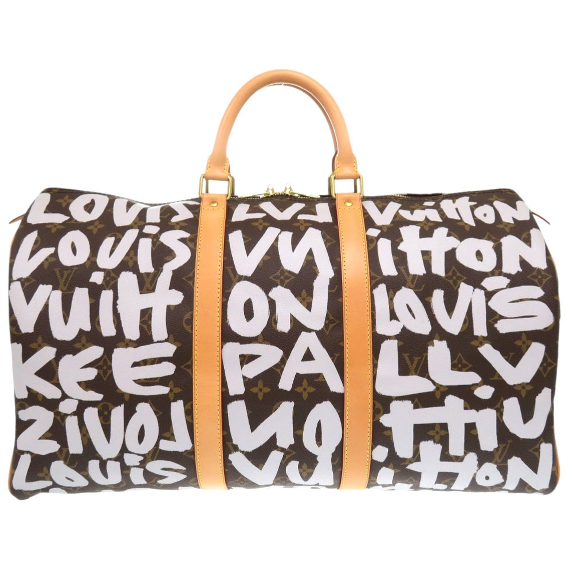 Louis Vuitton Monogram Graffiti Brown Monogram White Monogram Graffiti Monogram Boston Bag (Pre-Owned)