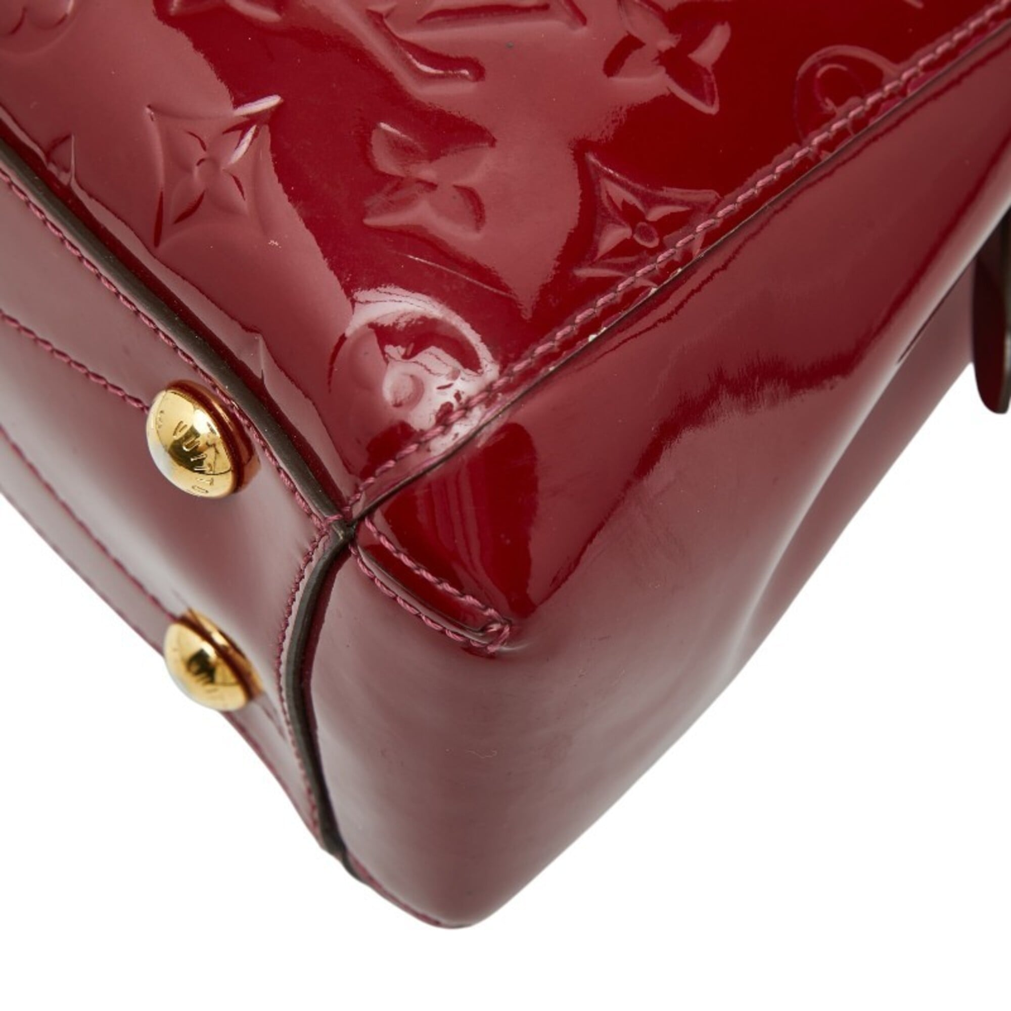 Louis Vuitton Indian Rose Red Color Patent Leather Handbag Shoulder Bag (Pre-Owned)