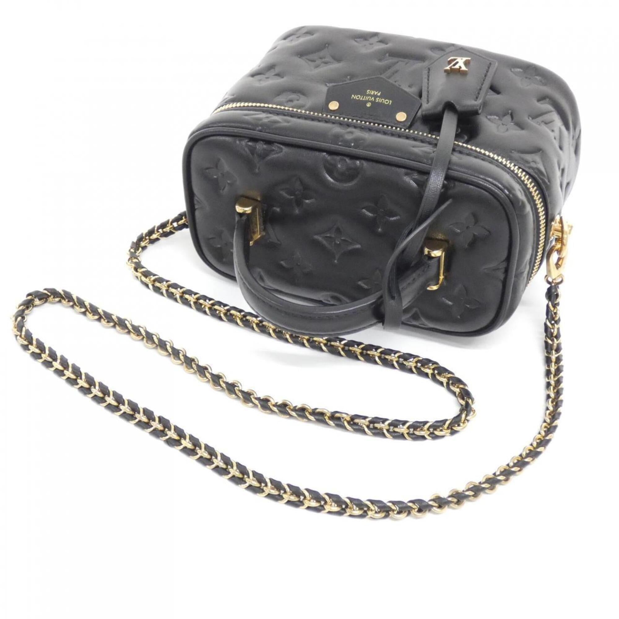 Louis Vuitton Black Leather Handbag (Pre-Owned)